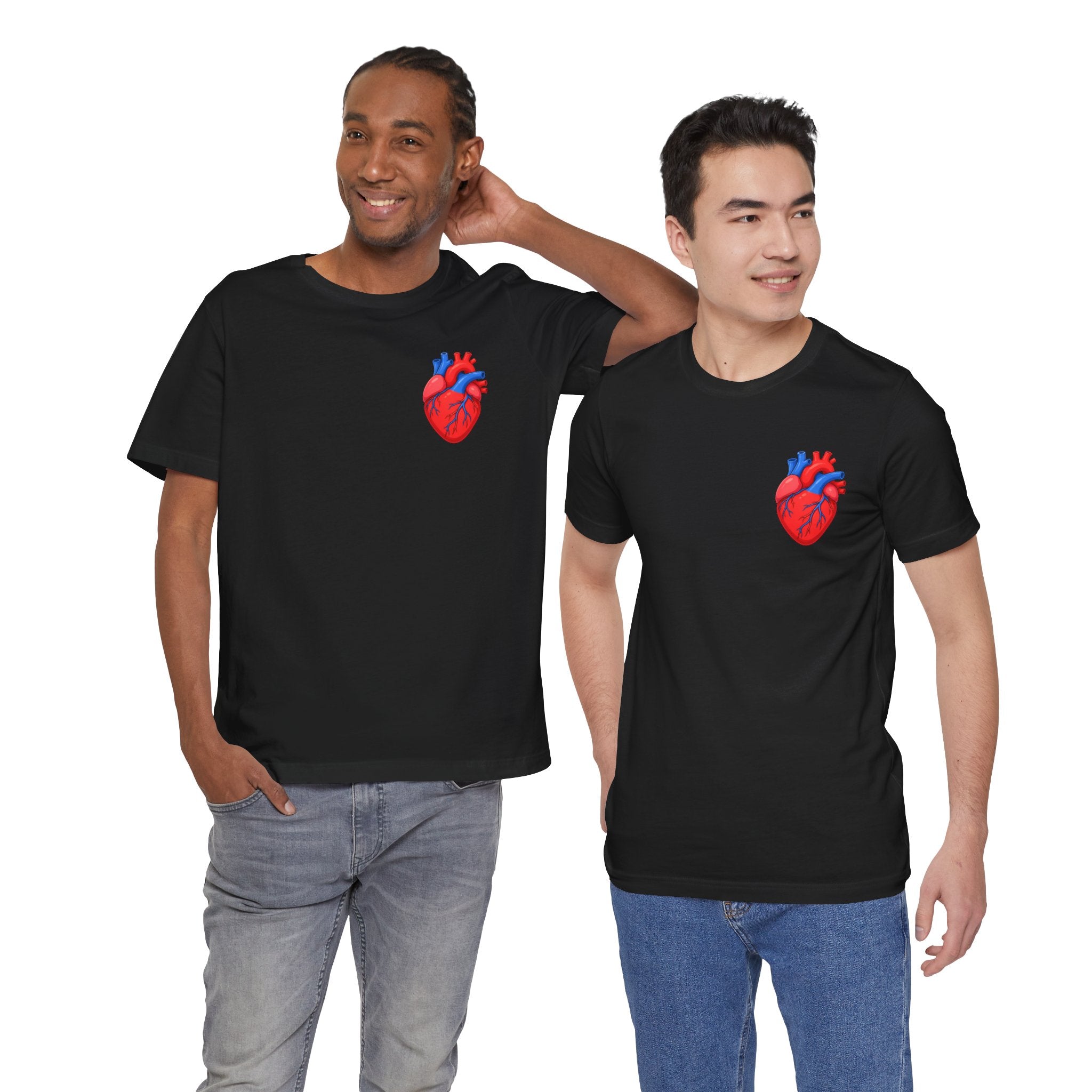 Anatomical Heart Chest Pocket T Shirt Red Blue Heart Tee Medical Heart Graphic Shirt