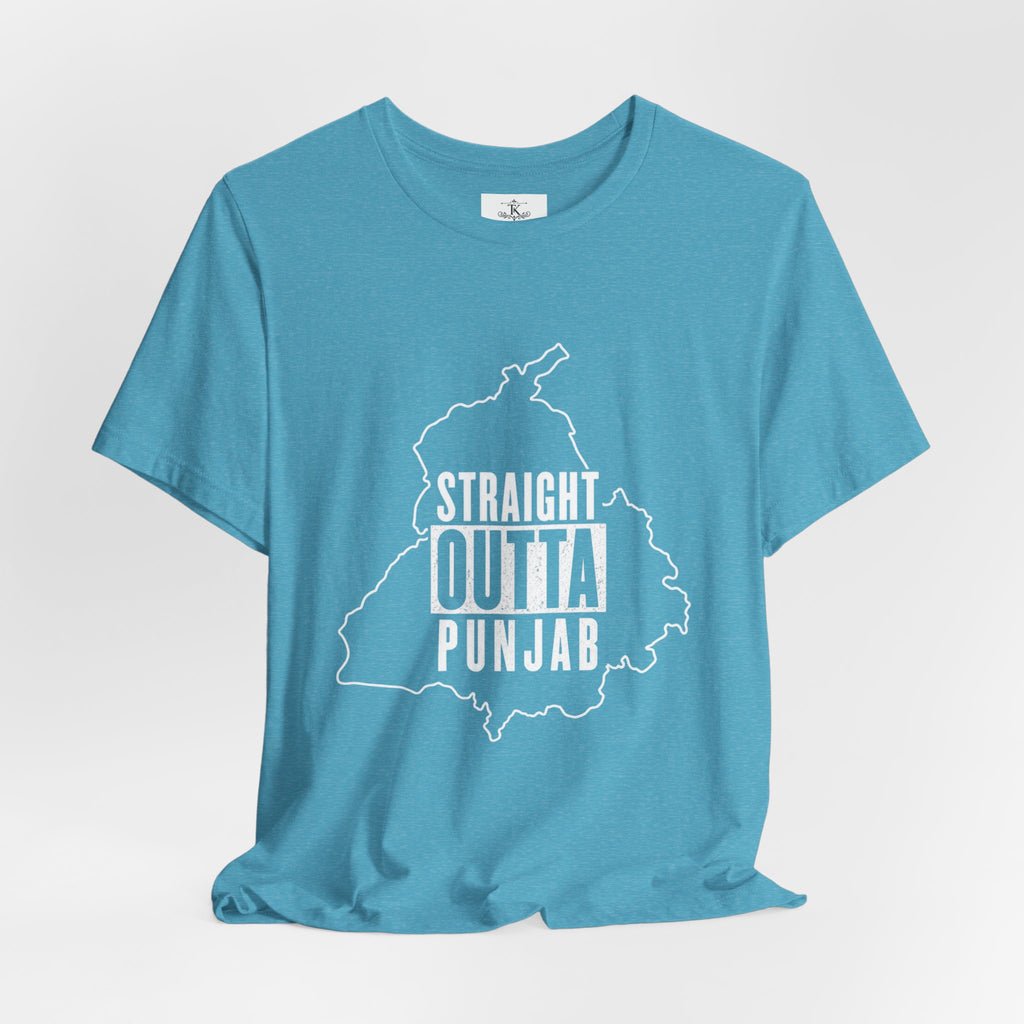Straight Outta Punjab T-Shirt – Punjabi Pride Graphic Tee, Punjab Map Typography Shirt, Desi Streetwear Unisex Graphic Tee