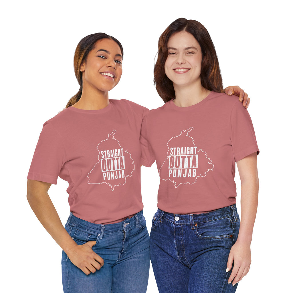 Straight Outta Punjab T-Shirt – Punjabi Pride Graphic Tee, Punjab Map Typography Shirt, Desi Streetwear Unisex Graphic Tee