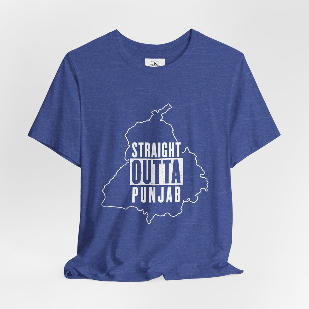 Straight Outta Punjab T-Shirt – Punjabi Pride Graphic Tee, Punjab Map Typography Shirt, Desi Streetwear Unisex Graphic Tee