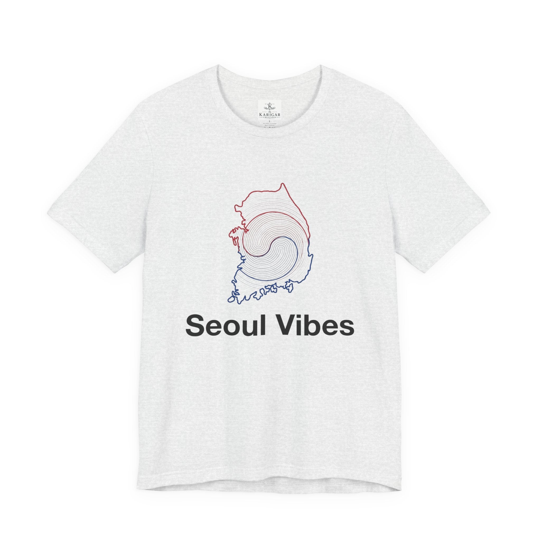 Seoul Vibes T-Shirt – Korea Map Graphic Tee, Minimalist Hangul Aesthetic Shirt, Korean Streetwear Unisex Graphic Tee