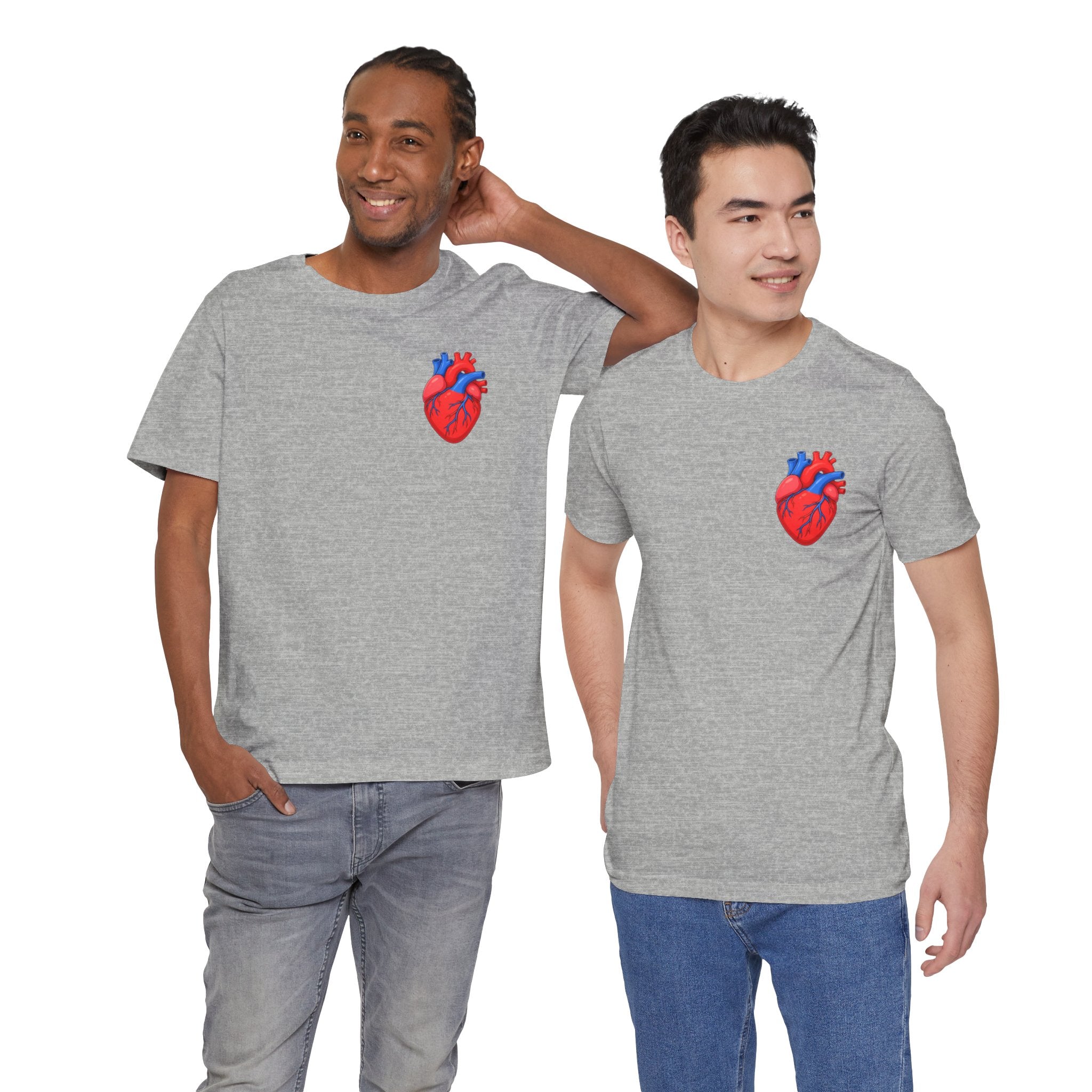 Anatomical Heart Chest Pocket T Shirt Red Blue Heart Tee Medical Heart Graphic Shirt