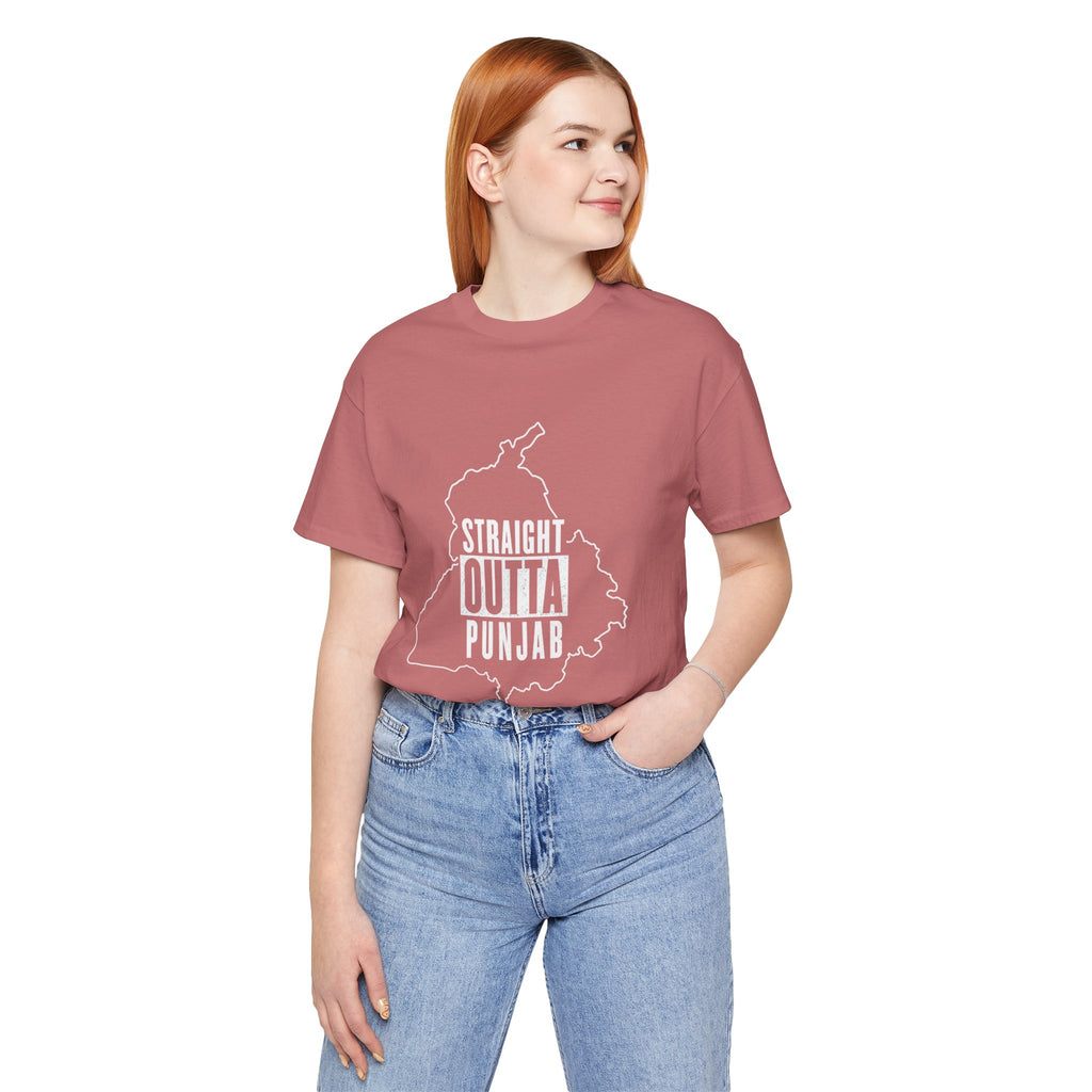 Straight Outta Punjab T-Shirt – Punjabi Pride Graphic Tee, Punjab Map Typography Shirt, Desi Streetwear Unisex Graphic Tee