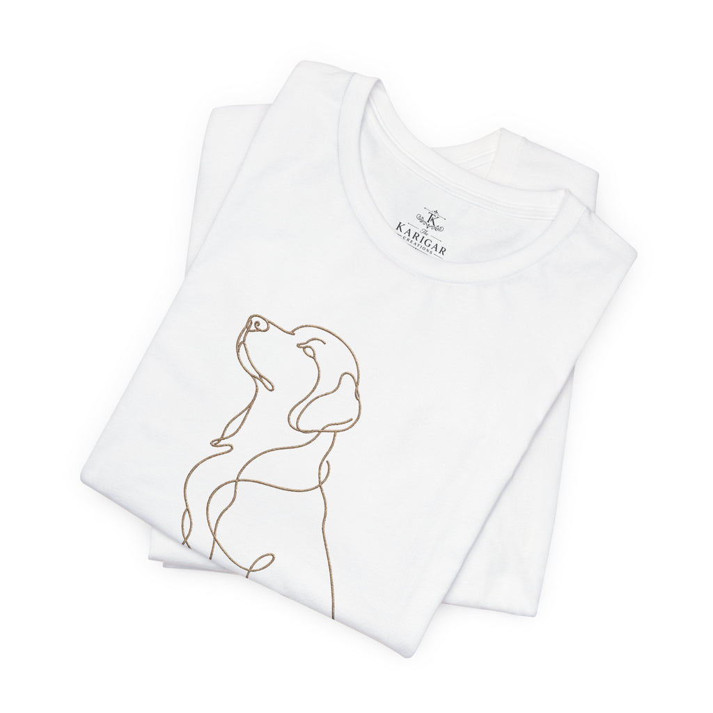 Dog Memorial T-Shirt – Labrador Remembrance Shirt, Pet Loss Sympathy Tee, Minimalist Line Art Dog Graphic Unisex Shirt