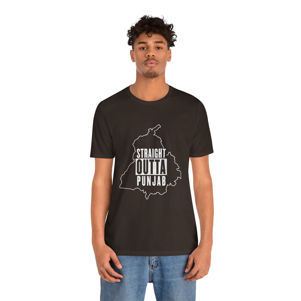 Straight Outta Punjab T-Shirt – Punjabi Pride Graphic Tee, Punjab Map Typography Shirt, Desi Streetwear Unisex Graphic Tee