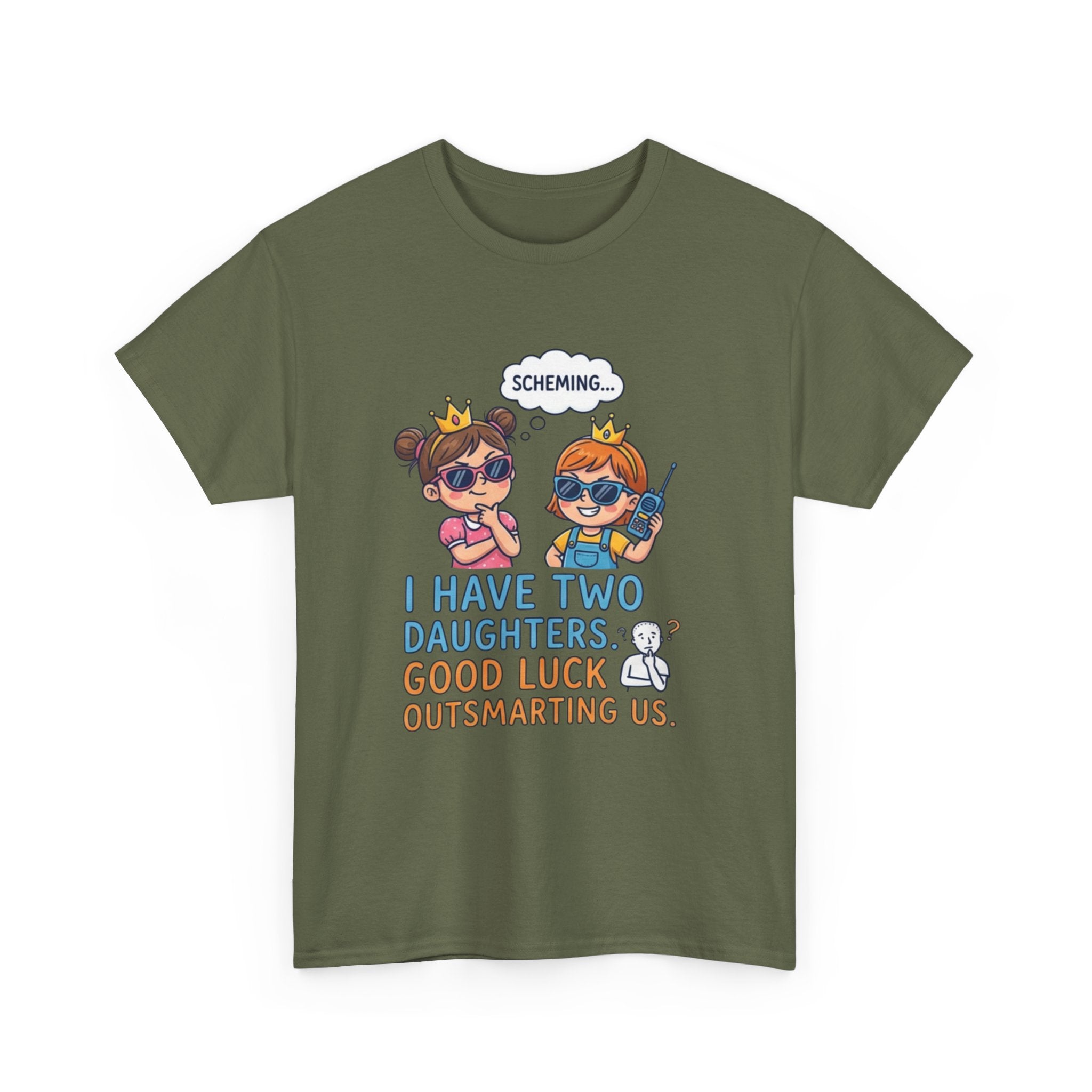 I Have Two Daughters Shirt Funny Dad T Shirt Cartoon Tee Parenting Humor Shirt Girl Dad Shirt Fathers Day Gift