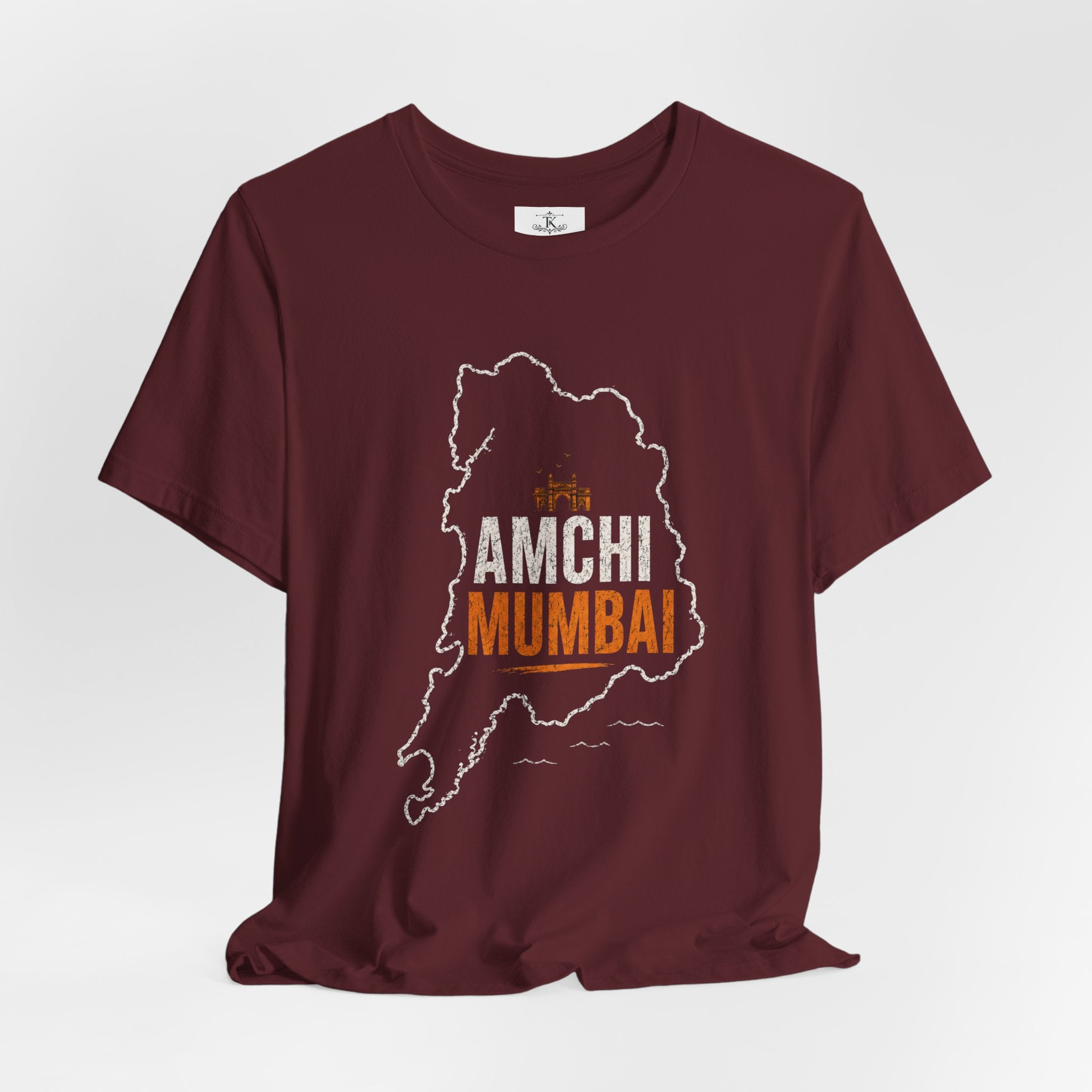 Amchi Mumbai T-Shirt – Mumbai Map Graphic Tee, Gateway of India Shirt, Maharashtra Pride Unisex Streetwear Tee