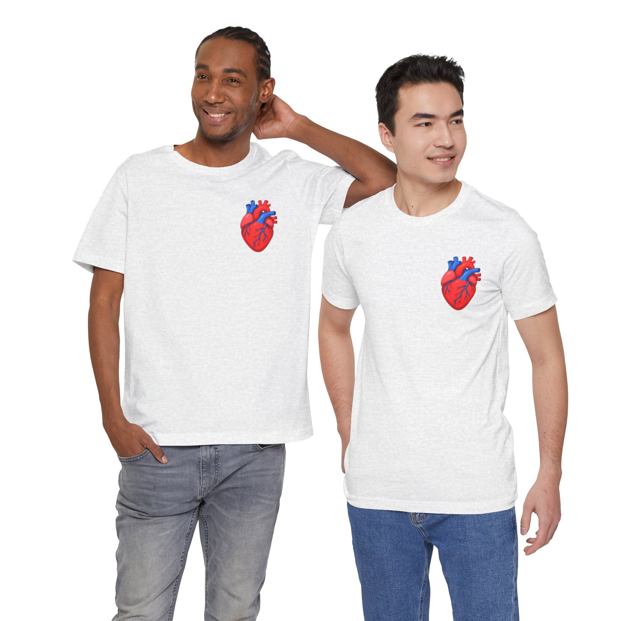 Anatomical Heart Chest Pocket T Shirt Red Blue Heart Tee Medical Heart Graphic Shirt