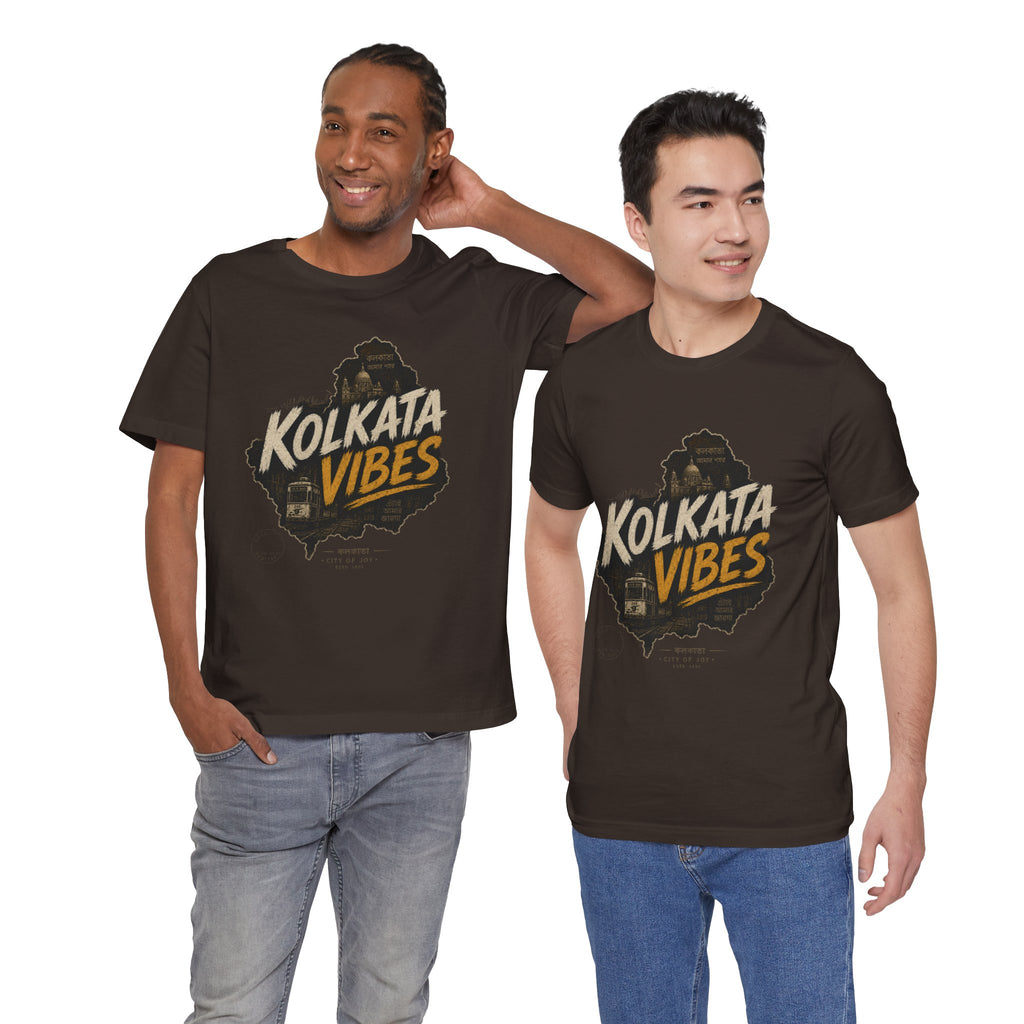 Kolkata Vibes T-Shirt Indian City Skyline Tee Vintage Tram Design Kolkata Shirt West Bengal Pride Unisex Gift