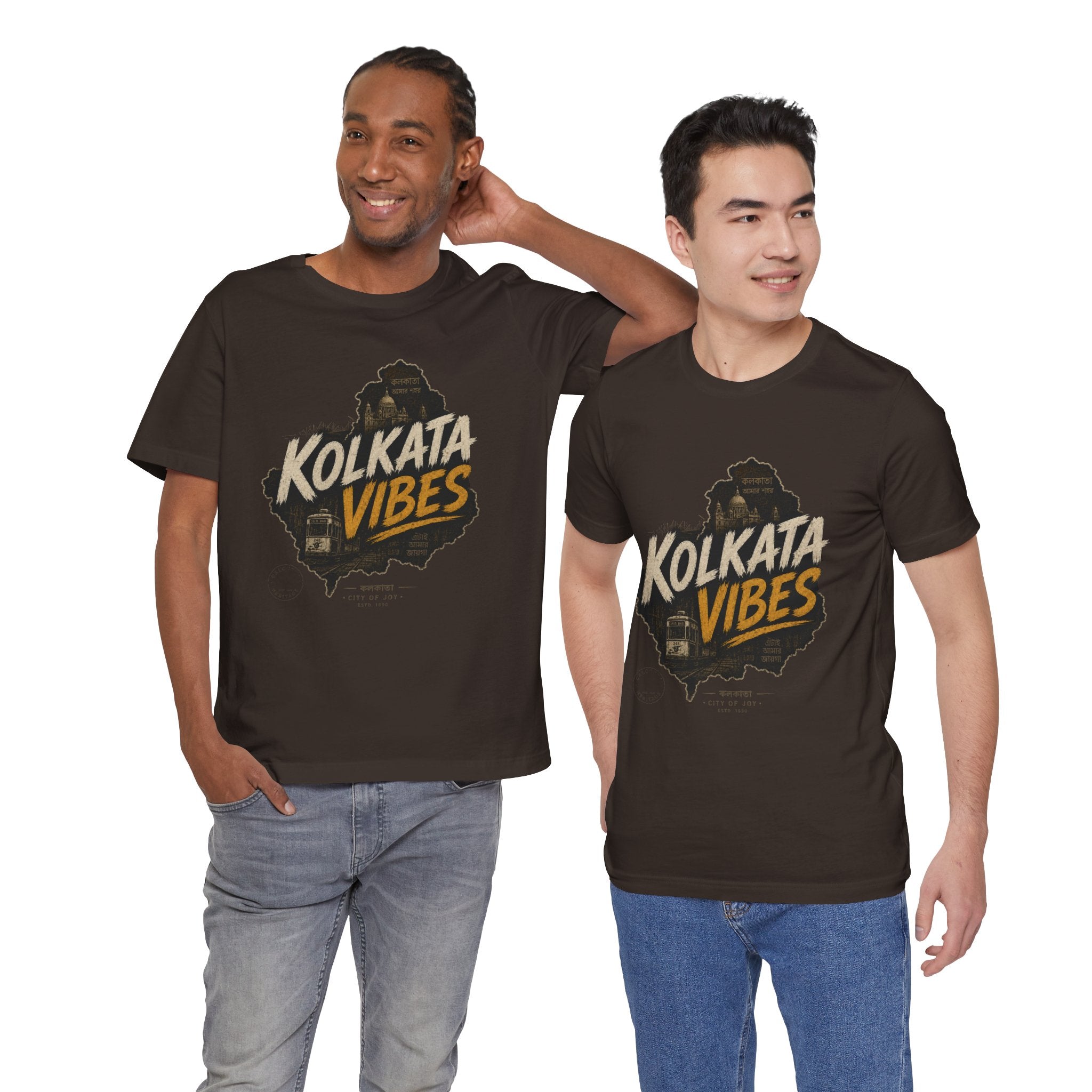 Kolkata Vibes T-Shirt Indian City Skyline Tee Vintage Tram Design Kolkata Shirt West Bengal Pride Unisex Gift