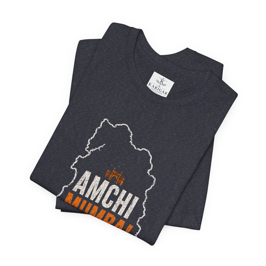 Amchi Mumbai T-Shirt – Mumbai Map Graphic Tee, Gateway of India Shirt, Maharashtra Pride Unisex Streetwear Tee