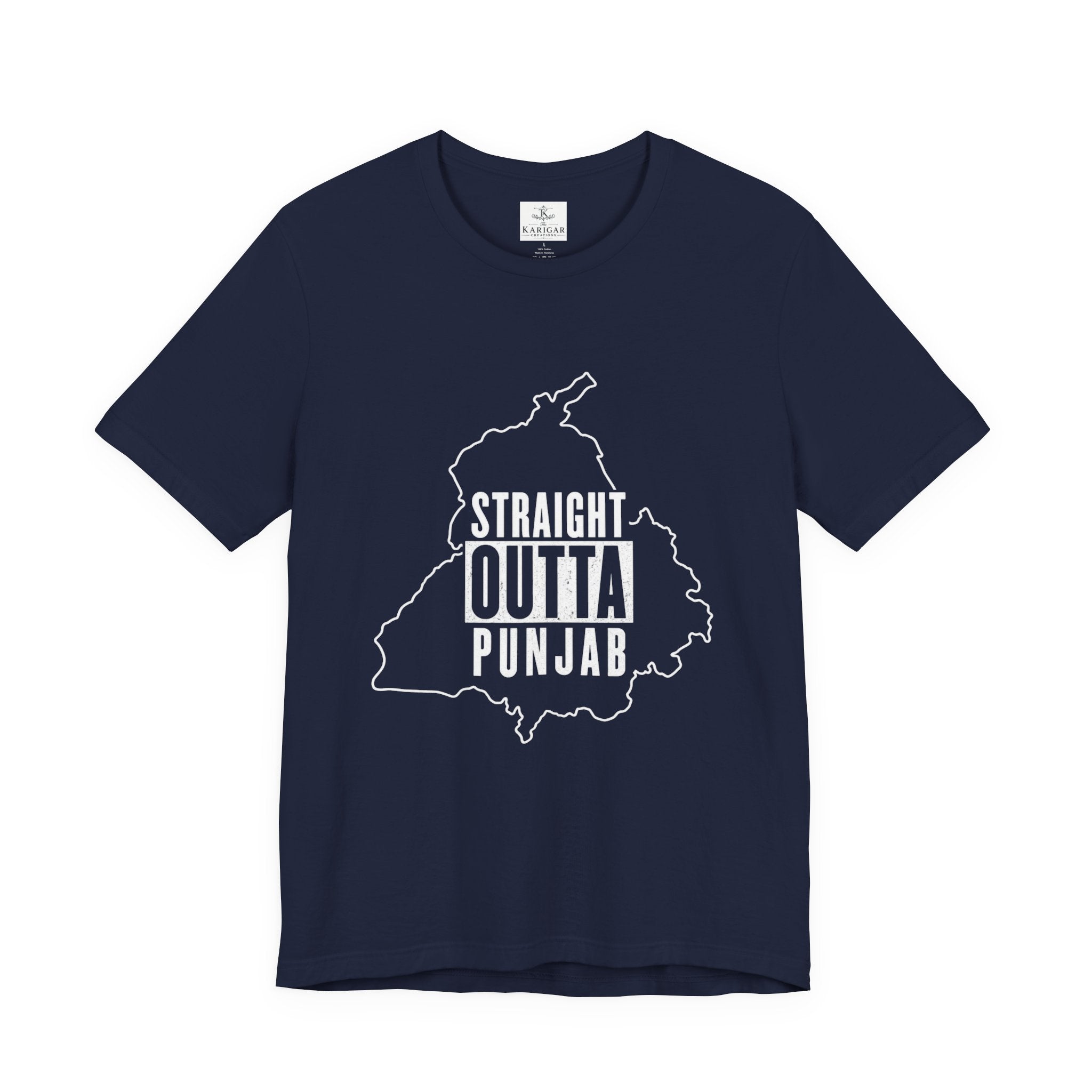 Straight Outta Punjab T-Shirt – Punjabi Pride Graphic Tee, Punjab Map Typography Shirt, Desi Streetwear Unisex Graphic Tee