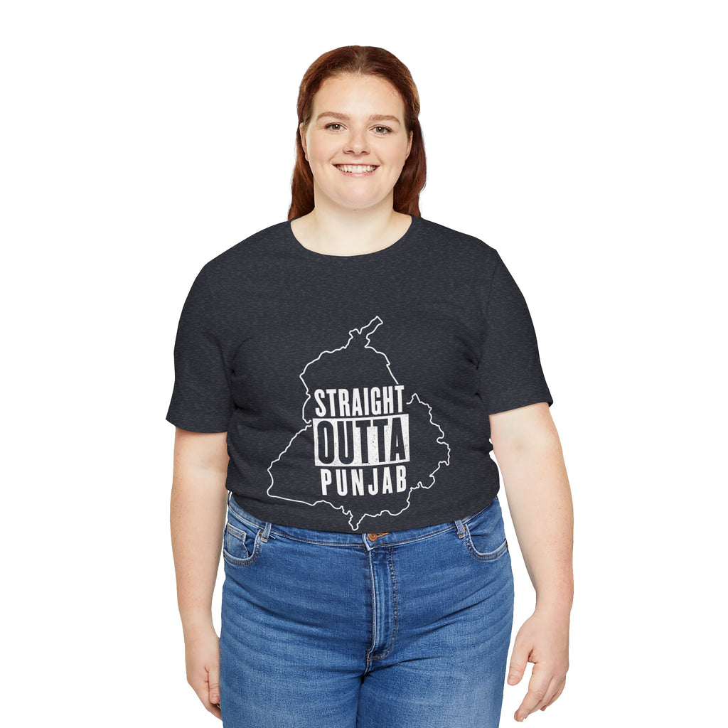 Straight Outta Punjab T-Shirt – Punjabi Pride Graphic Tee, Punjab Map Typography Shirt, Desi Streetwear Unisex Graphic Tee