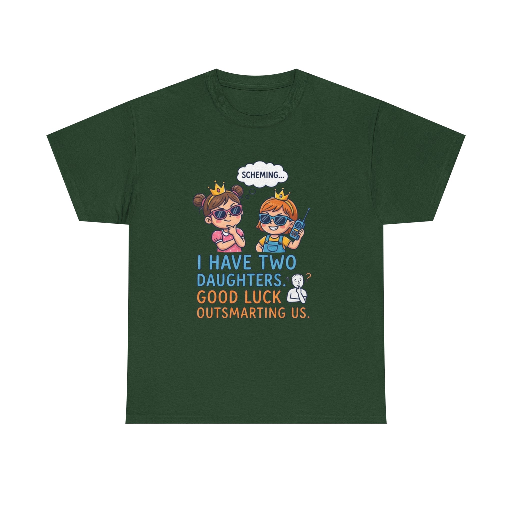 I Have Two Daughters Shirt Funny Dad T Shirt Cartoon Tee Parenting Humor Shirt Girl Dad Shirt Fathers Day Gift