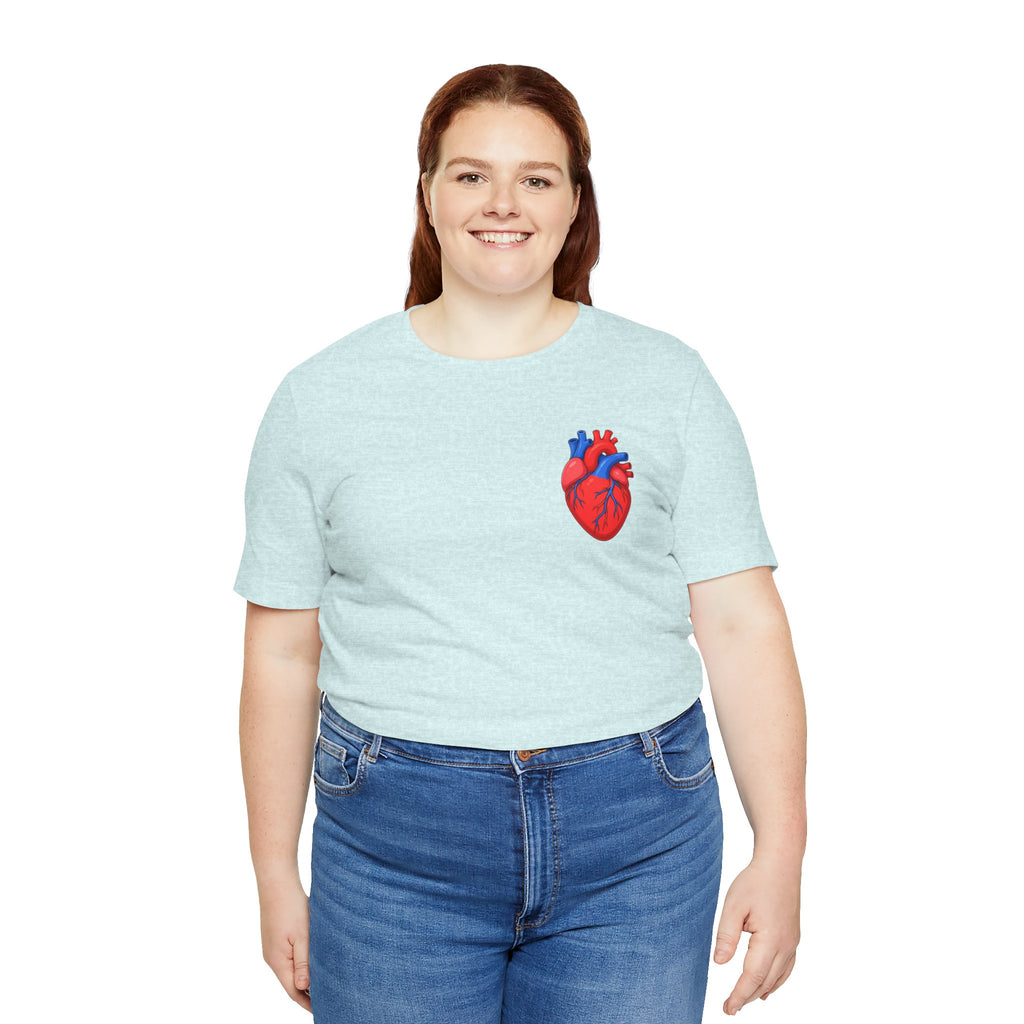Anatomical Heart Chest Pocket T Shirt Red Blue Heart Tee Medical Heart Graphic Shirt