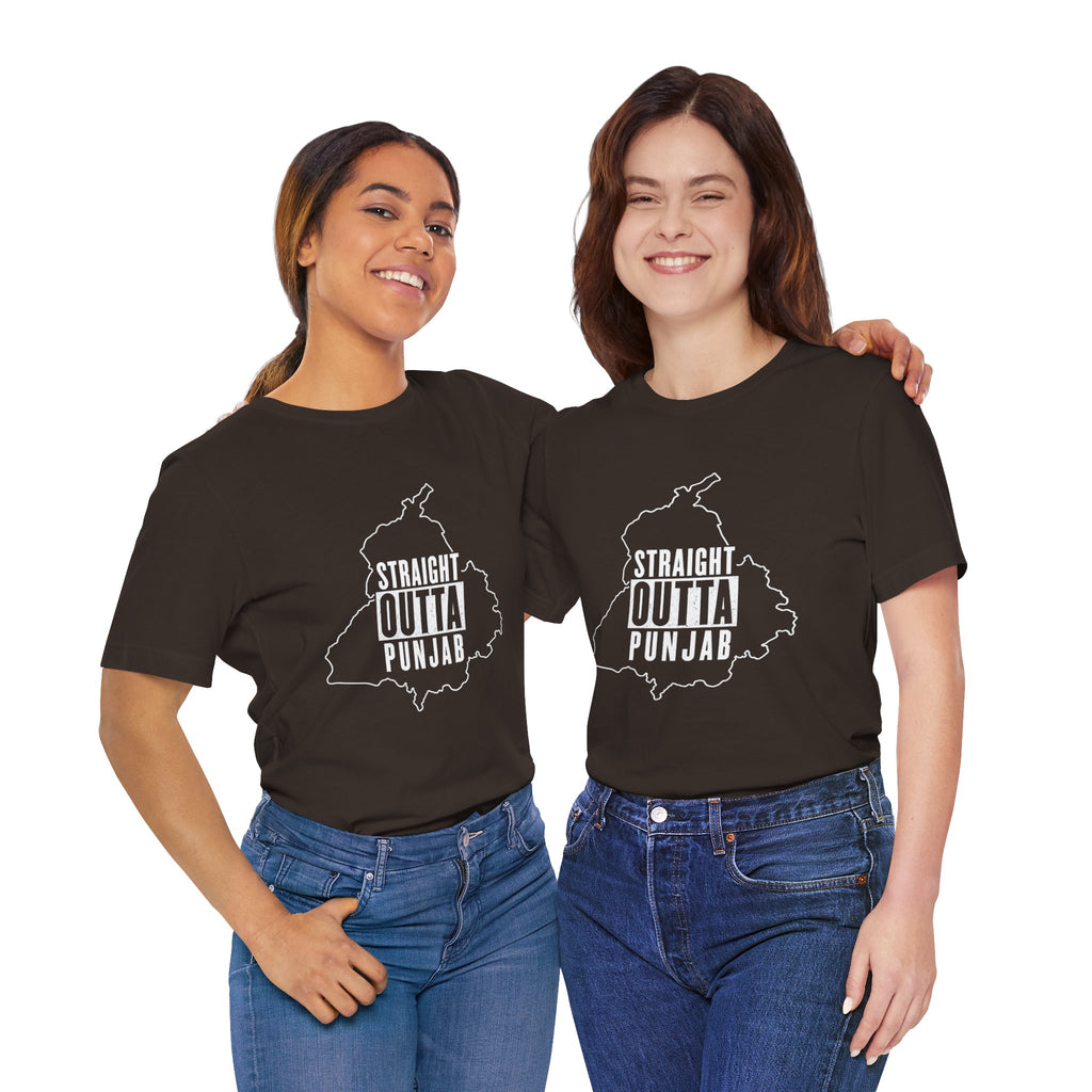 Straight Outta Punjab T-Shirt – Punjabi Pride Graphic Tee, Punjab Map Typography Shirt, Desi Streetwear Unisex Graphic Tee
