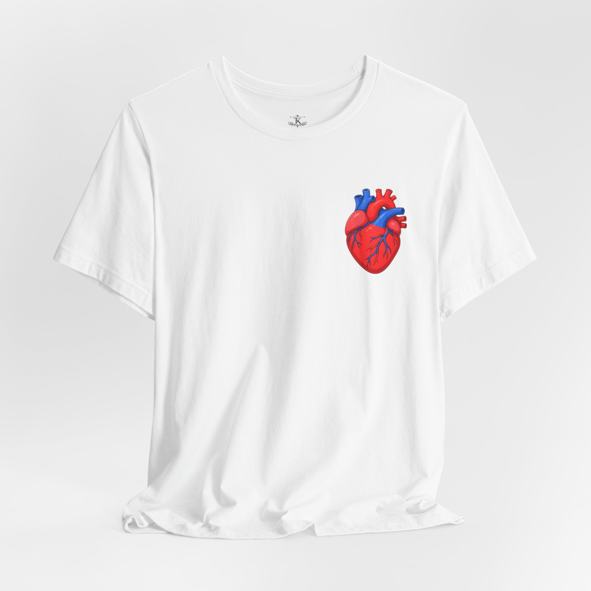 Anatomical Heart Chest Pocket T Shirt Red Blue Heart Tee Medical Heart Graphic Shirt