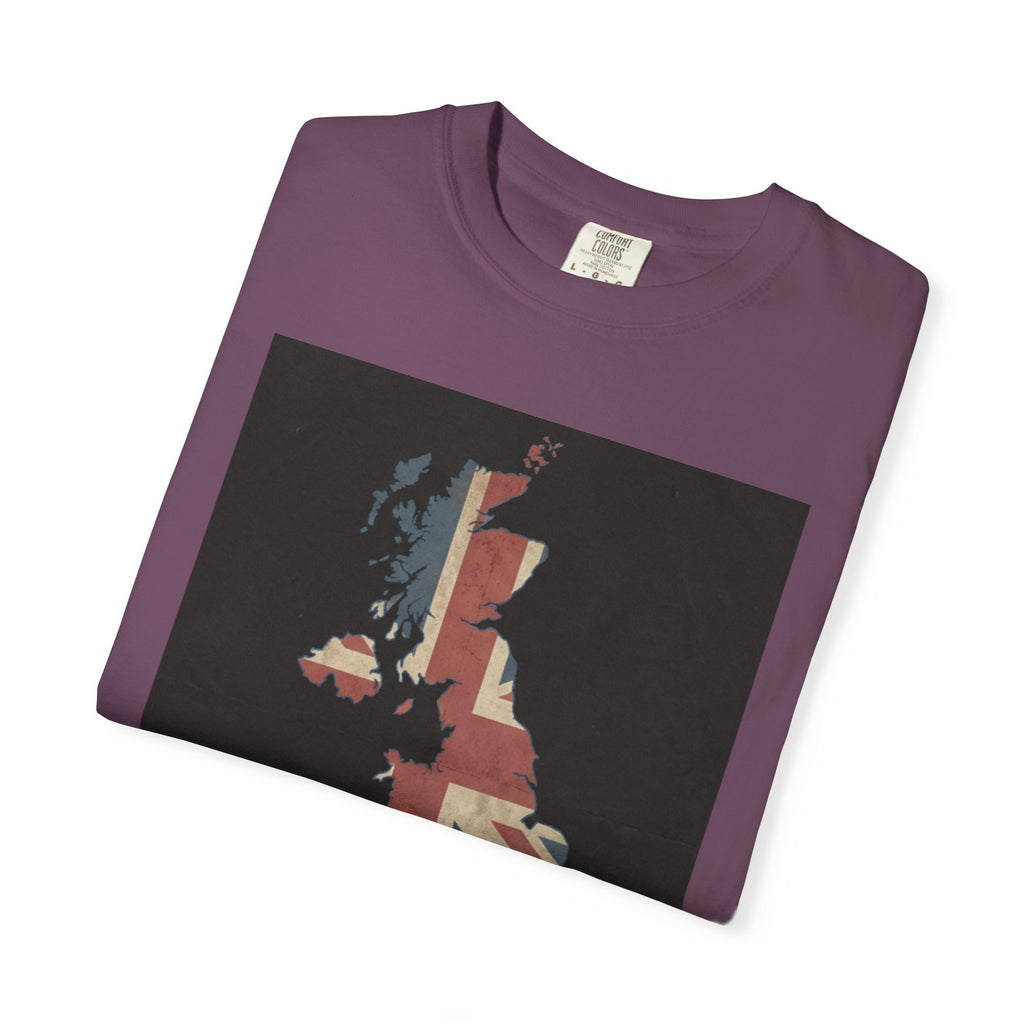 London Calling T-Shirt – UK Map Graphic Tee, Union Jack Vintage Shirt, British Streetwear Unisex Graphic Tee
