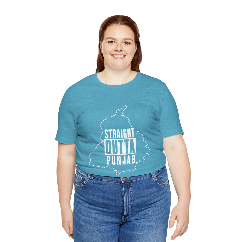Straight Outta Punjab T-Shirt – Punjabi Pride Graphic Tee, Punjab Map Typography Shirt, Desi Streetwear Unisex Graphic Tee