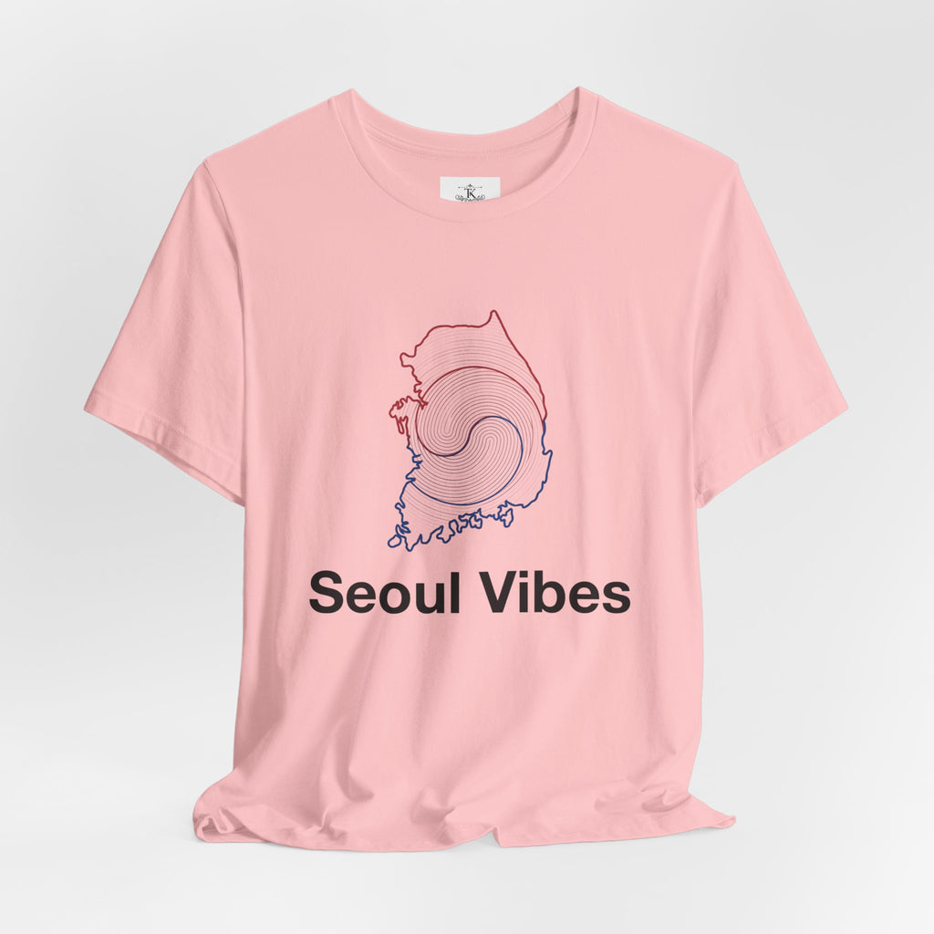 Seoul Vibes T-Shirt – Korea Map Graphic Tee, Minimalist Hangul Aesthetic Shirt, Korean Streetwear Unisex Graphic Tee