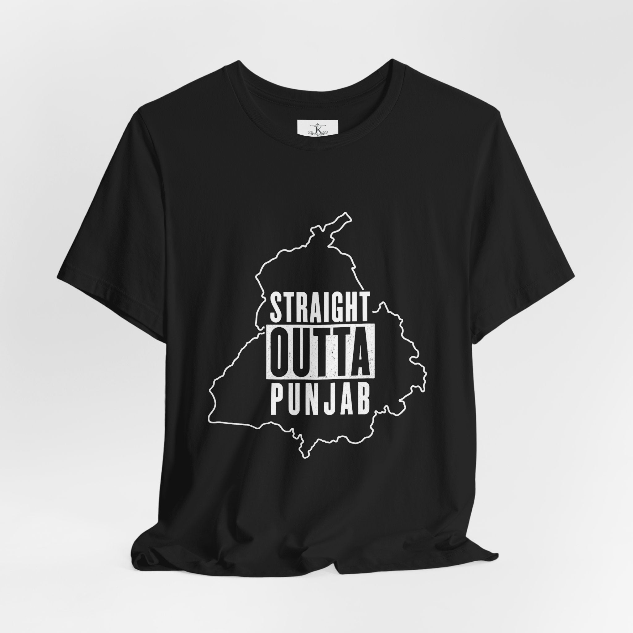 Straight Outta Punjab T-Shirt – Punjabi Pride Graphic Tee, Punjab Map Typography Shirt, Desi Streetwear Unisex Graphic Tee