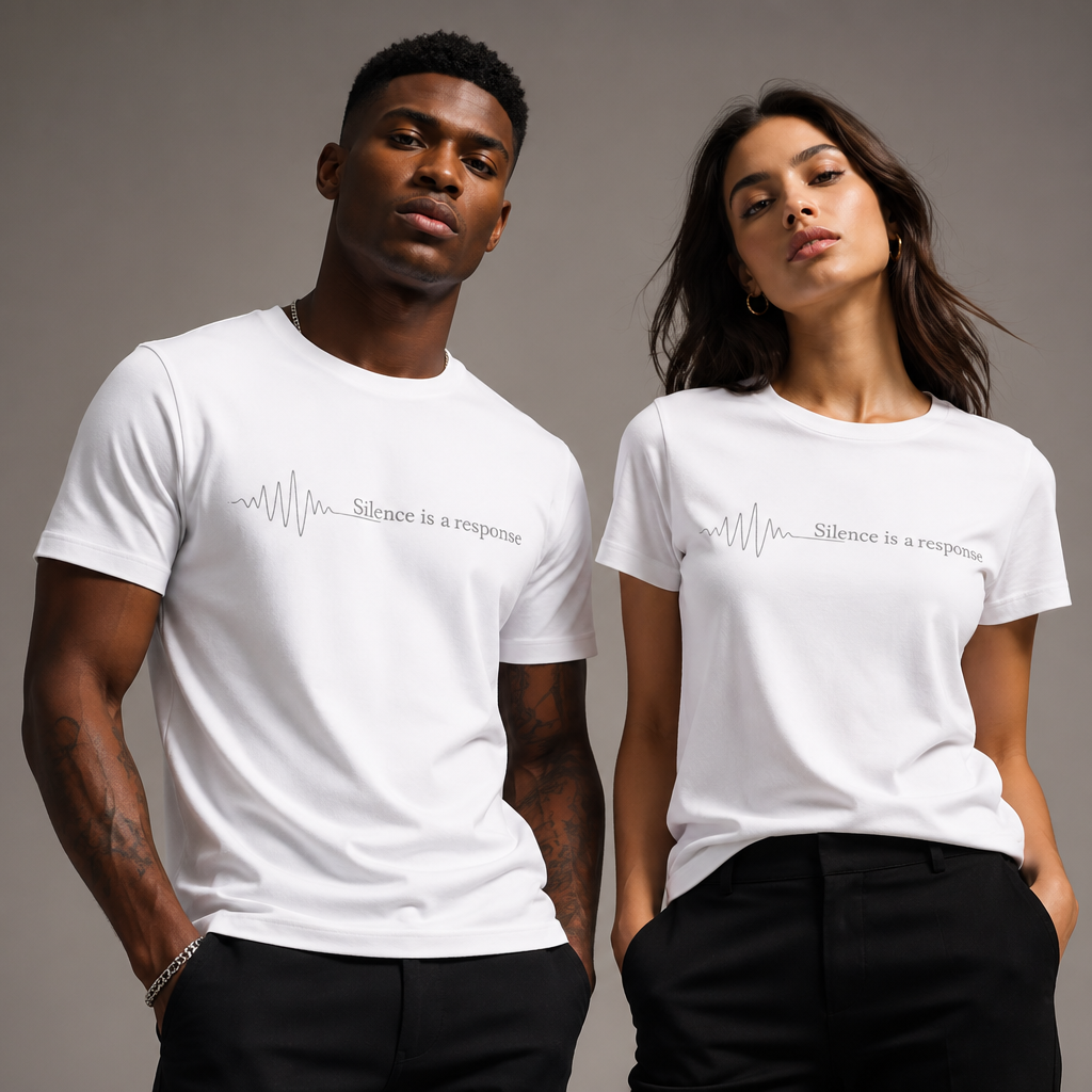 Silence Is a Response T-Shirt – Minimalist Soundwave Quote Tee, Introvert Aesthetic Shirt, Mental Clarity Streetwear Unisex Graphic Tee