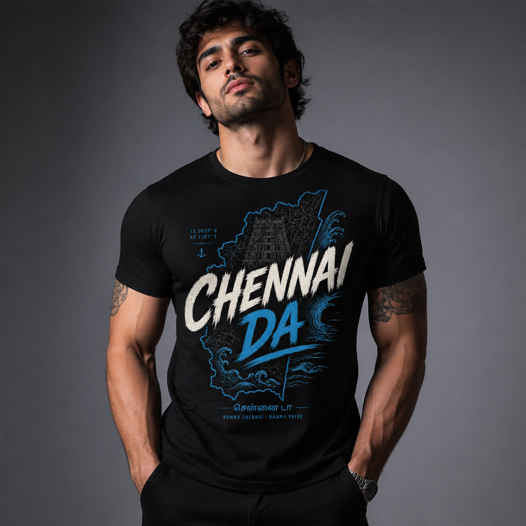 Chennai T-Shirt Chennai Map Graphic Tee South India Pride Shirt Tamil Nadu Unisex Gift