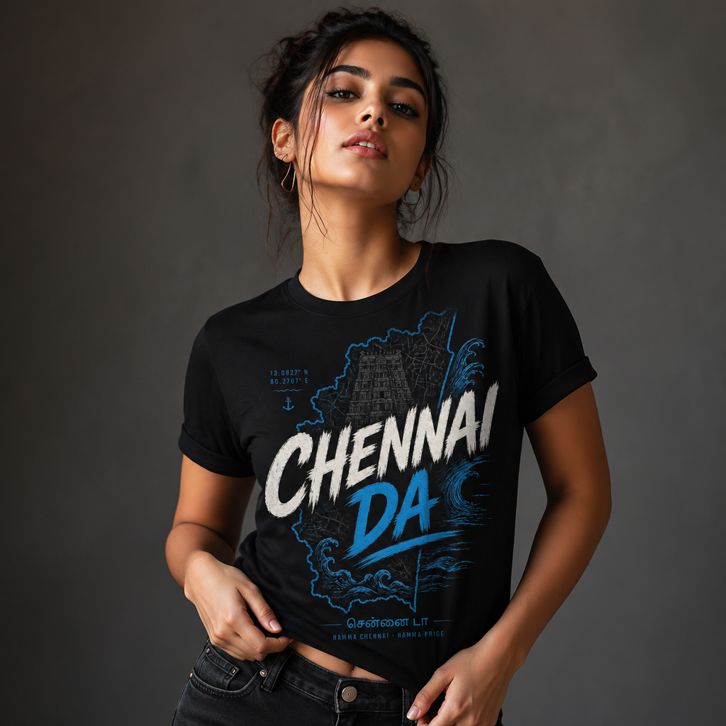 Chennai T-Shirt Chennai Map Graphic Tee South India Pride Shirt Tamil Nadu Unisex Gift