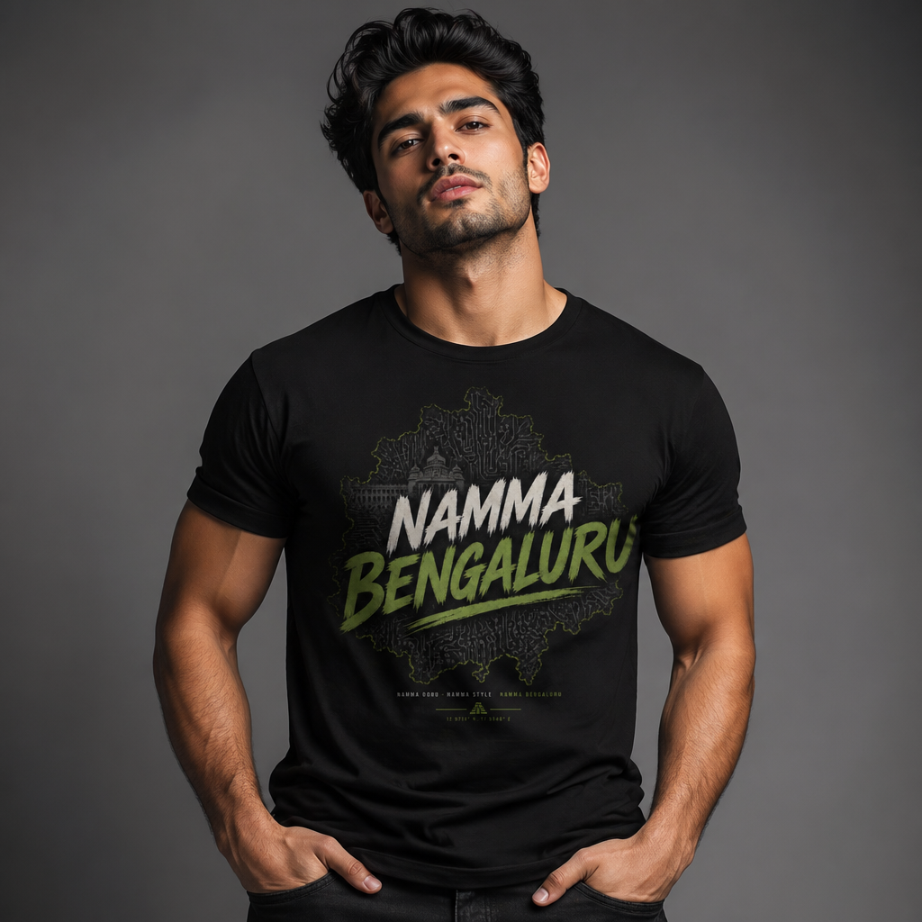 Namma Bengaluru T-Shirt Bangalore City Pride Tee Kannada Script Shirt Bengaluru Graphic Unisex India Gift