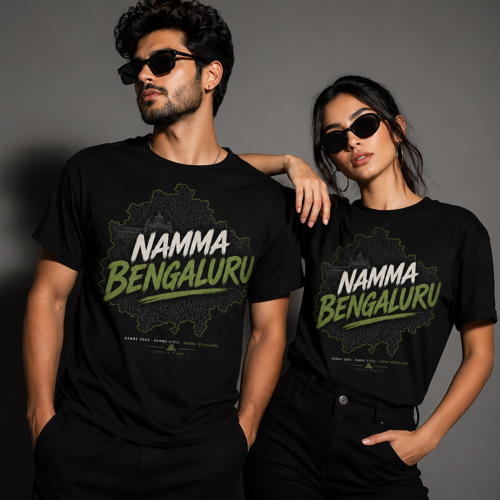 Namma Bengaluru T-Shirt Bangalore City Pride Tee Kannada Script Shirt Bengaluru Graphic Unisex India Gift