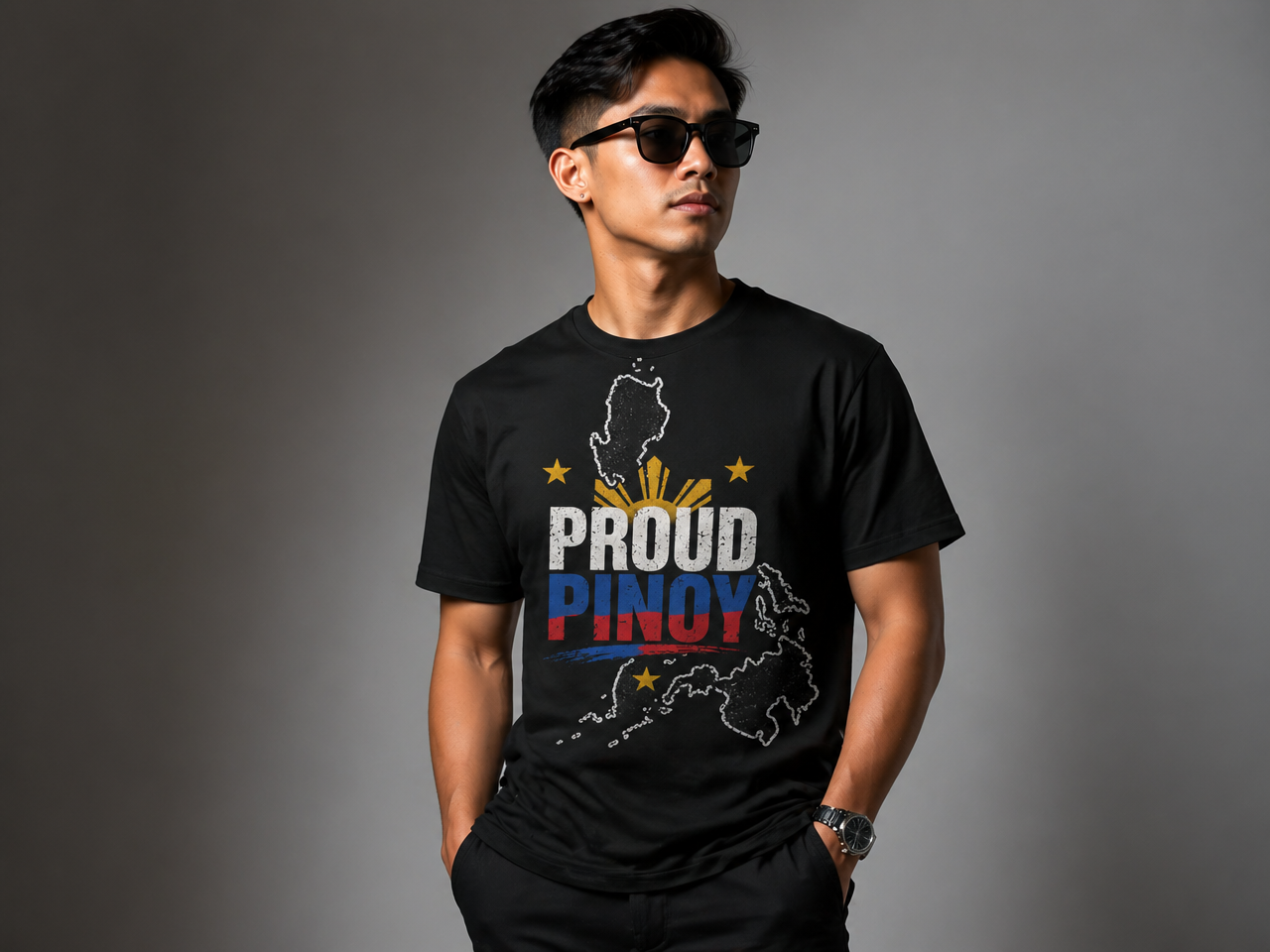 Philippines T-Shirt Proud Pinoy Shirt Filipino Flag Graphic Tee Philippine Map Shirt Unisex Gift for Filipinos Travel Souvenirrs