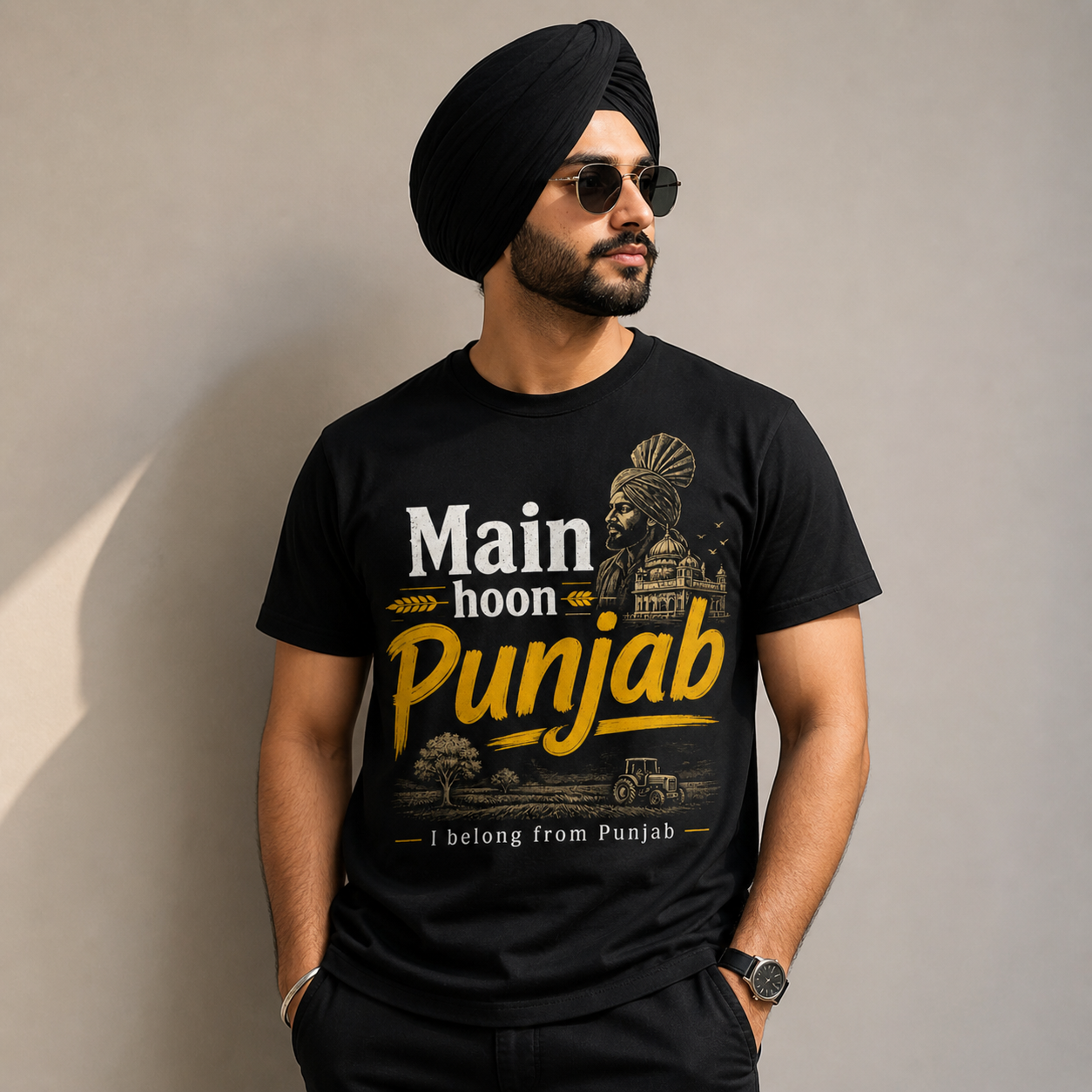 Main Hoon Punjab tee  Punjabi heritage shirt, Punjab typography design