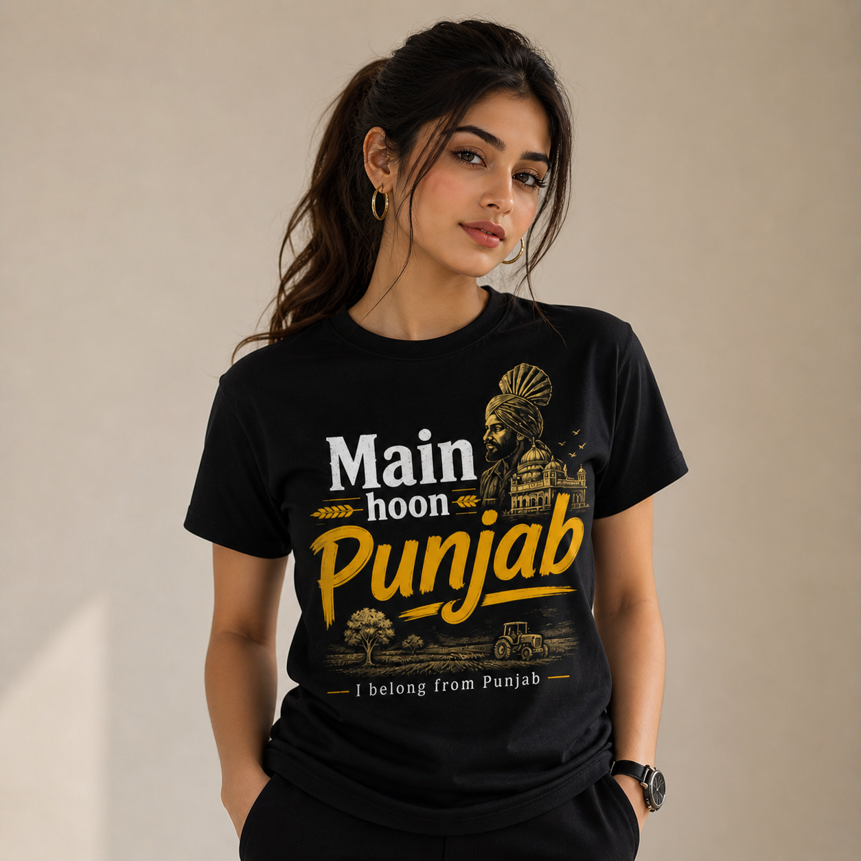 Main Hoon Punjab tee  Punjabi heritage shirt, Punjab typography design