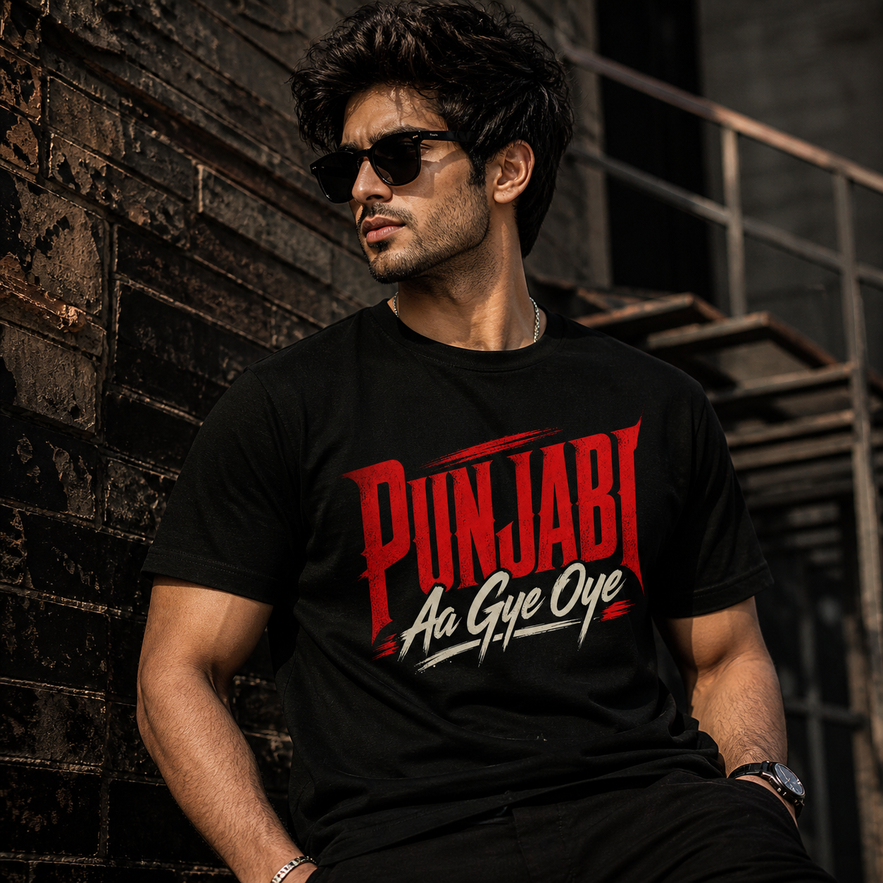 Punjabi Aa Gye Oye Tee Punjabi Pride Typography T-Shirt