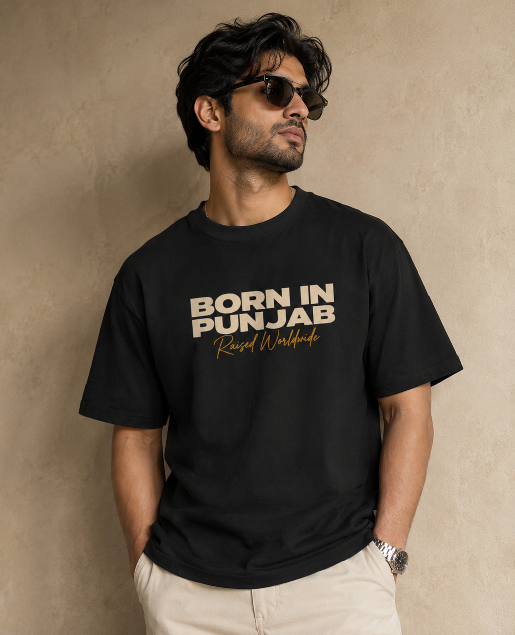 "Born in Punjab" Oversized T-Shirt