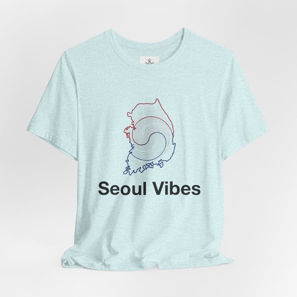 Seoul Vibes T-Shirt – Korea Map Graphic Tee, Minimalist Hangul Aesthetic Shirt, Korean Streetwear Unisex Graphic Tee