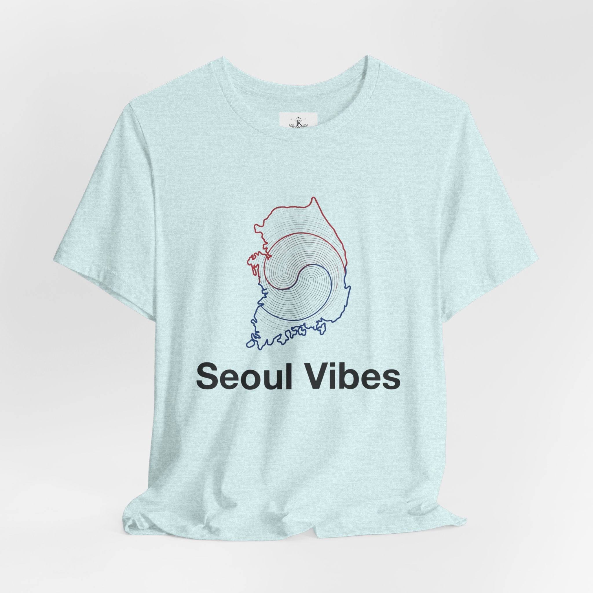 Seoul Vibes T-Shirt – Korea Map Graphic Tee, Minimalist Hangul Aesthetic Shirt, Korean Streetwear Unisex Graphic Tee