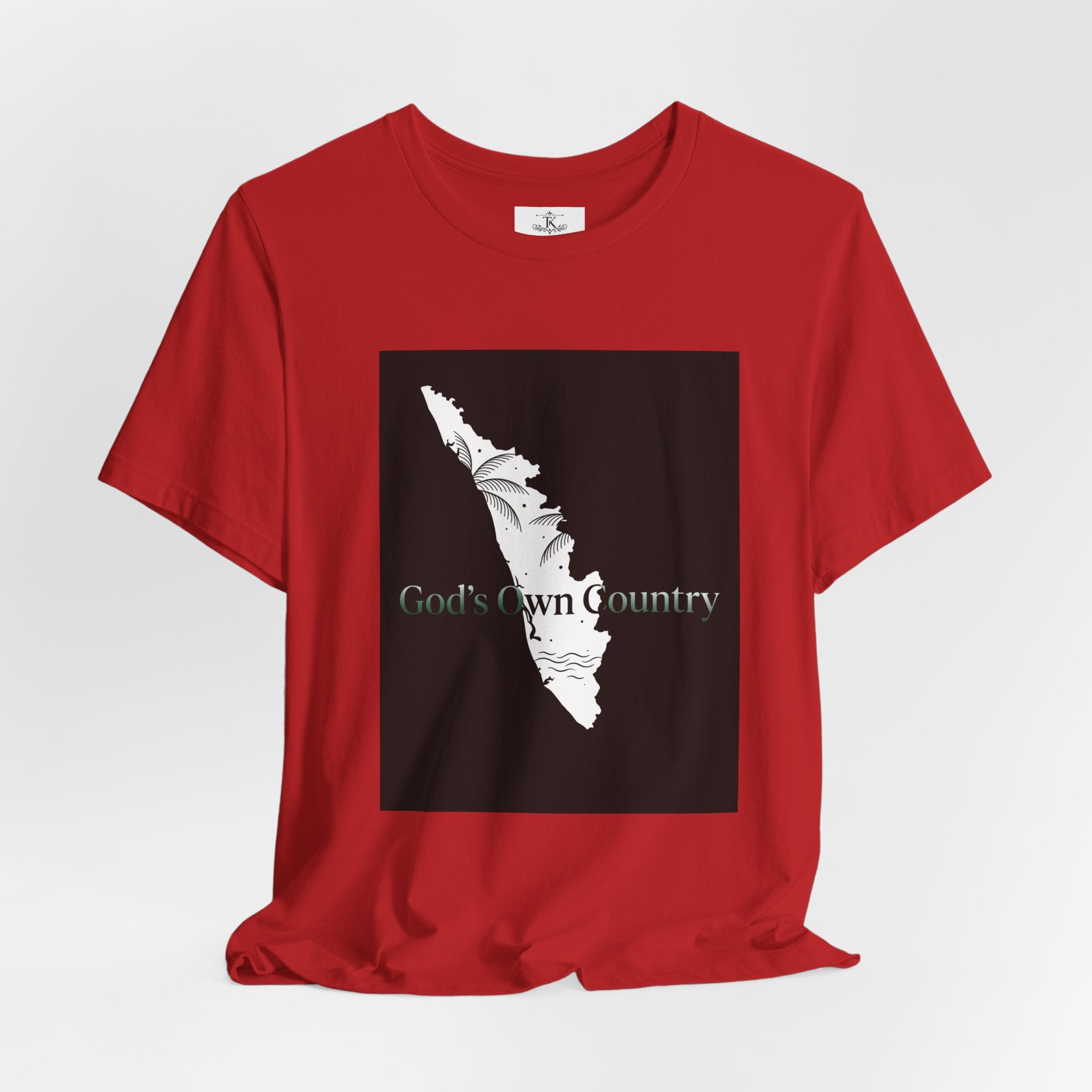 Gods Own Country T-Shirt Kerala Map Graphic Tee Kerala Outline Shirt India Travel Souvenir Unisex Gift