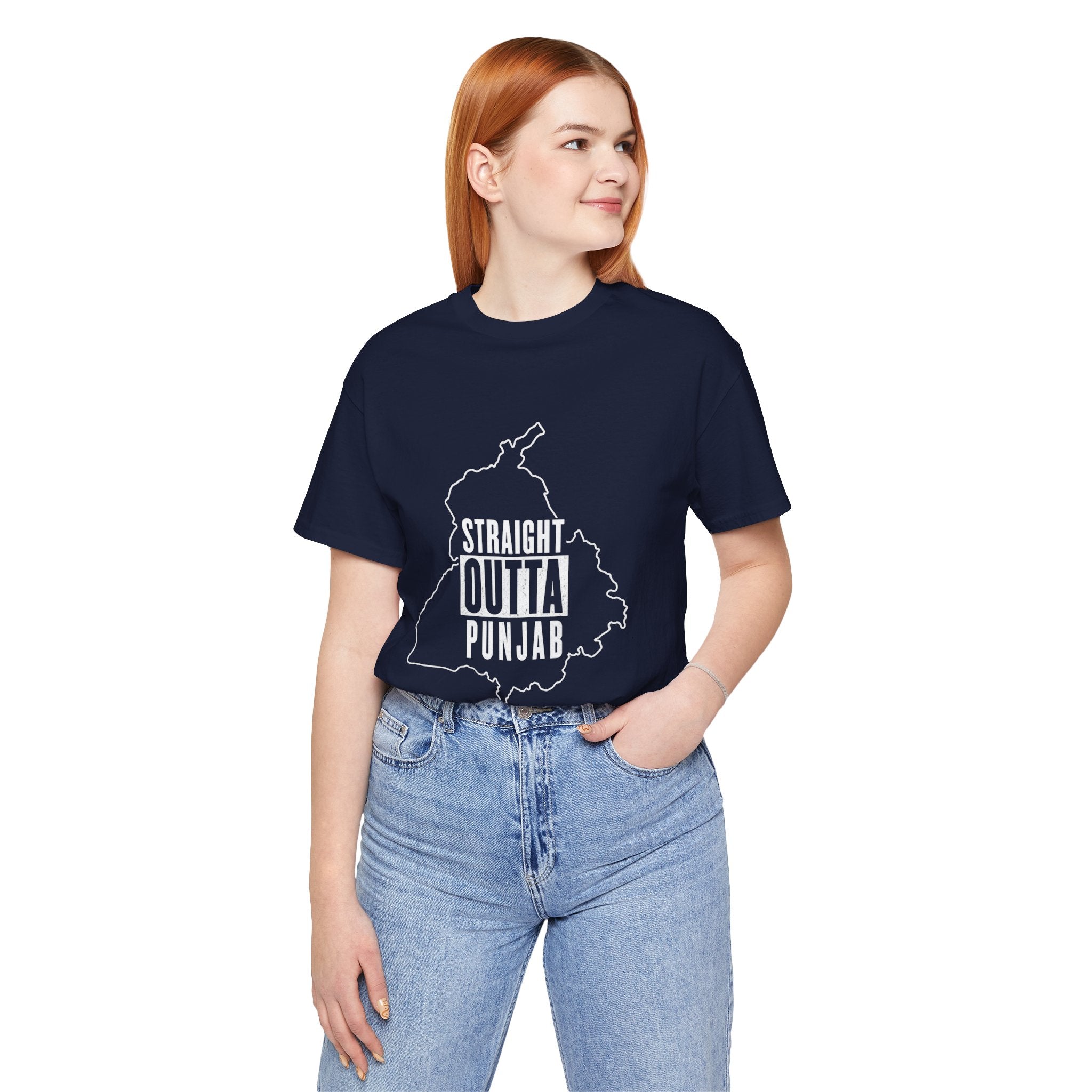 Straight Outta Punjab T-Shirt – Punjabi Pride Graphic Tee, Punjab Map Typography Shirt, Desi Streetwear Unisex Graphic Tee