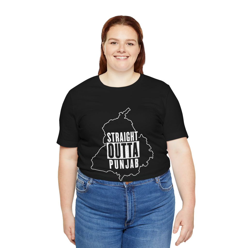 Straight Outta Punjab T-Shirt – Punjabi Pride Graphic Tee, Punjab Map Typography Shirt, Desi Streetwear Unisex Graphic Tee