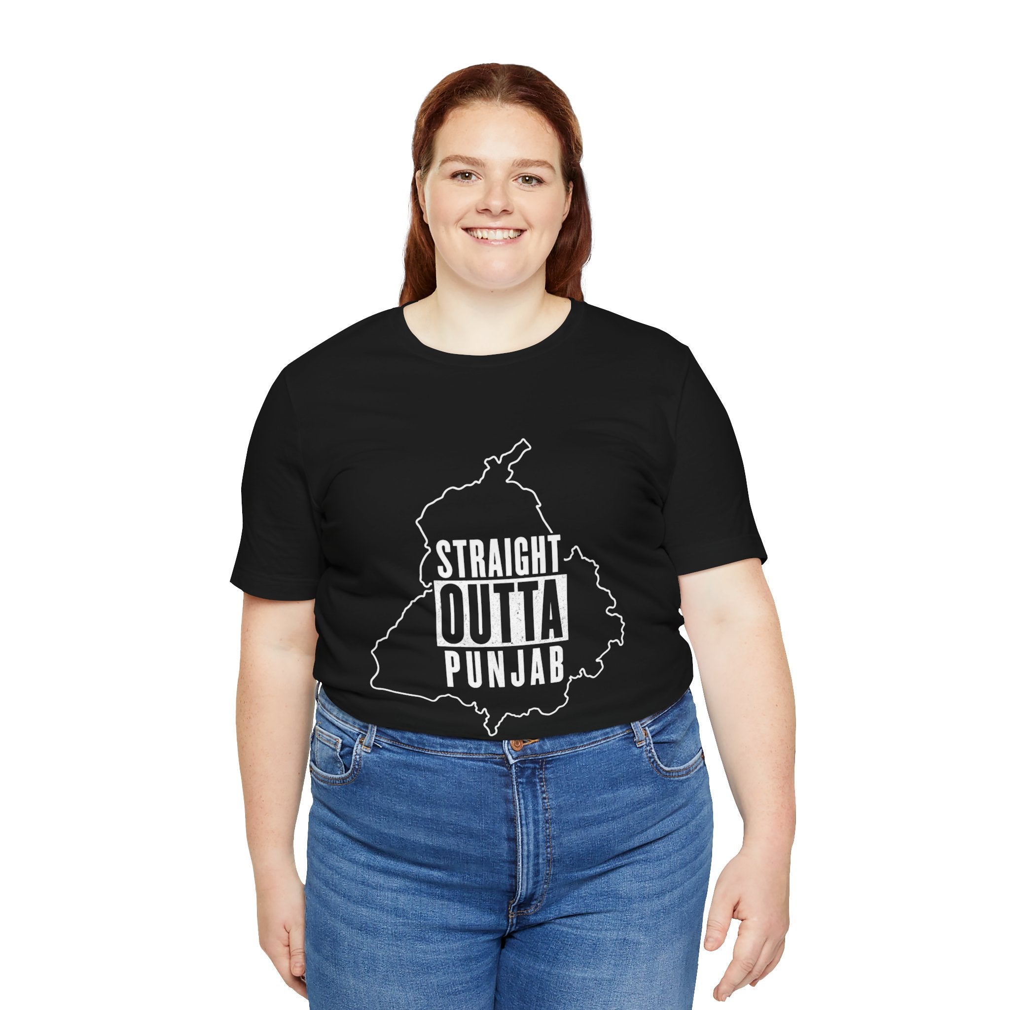 Straight Outta Punjab T-Shirt – Punjabi Pride Graphic Tee, Punjab Map Typography Shirt, Desi Streetwear Unisex Graphic Tee