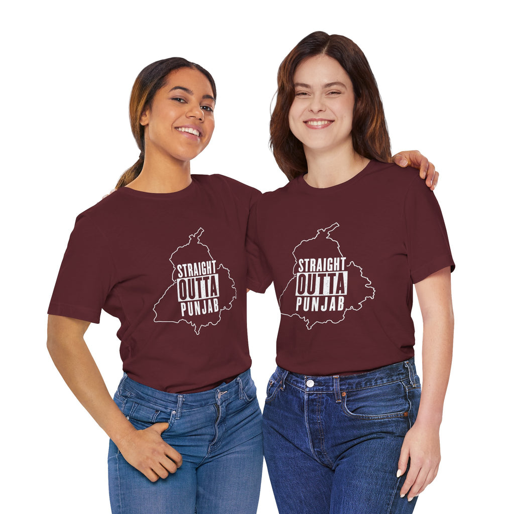 Straight Outta Punjab T-Shirt – Punjabi Pride Graphic Tee, Punjab Map Typography Shirt, Desi Streetwear Unisex Graphic Tee
