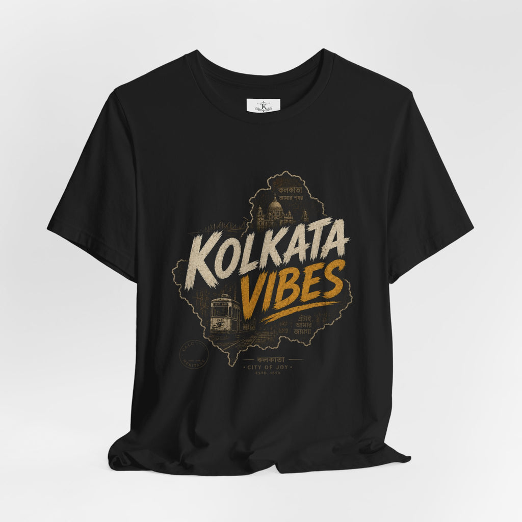 Kolkata Vibes T-Shirt Indian City Skyline Tee Vintage Tram Design Kolkata Shirt West Bengal Pride Unisex Gift