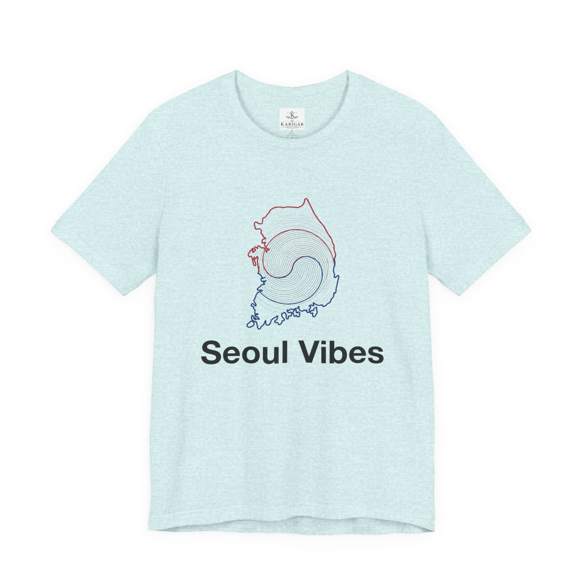 Seoul Vibes T-Shirt – Korea Map Graphic Tee, Minimalist Hangul Aesthetic Shirt, Korean Streetwear Unisex Graphic Tee