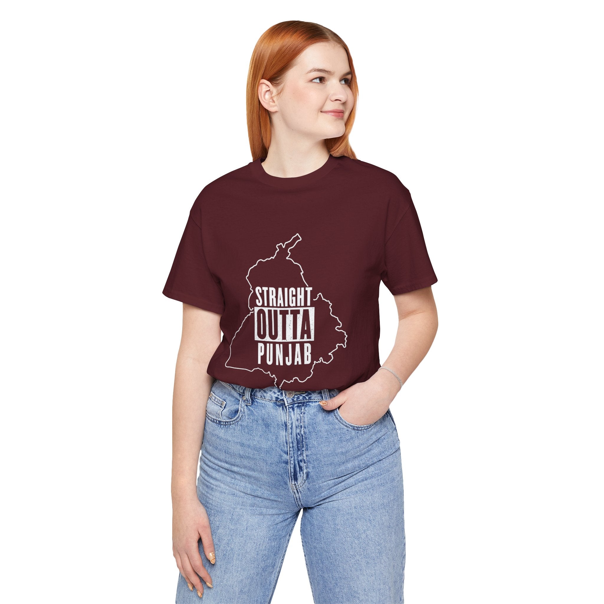 Straight Outta Punjab T-Shirt – Punjabi Pride Graphic Tee, Punjab Map Typography Shirt, Desi Streetwear Unisex Graphic Tee