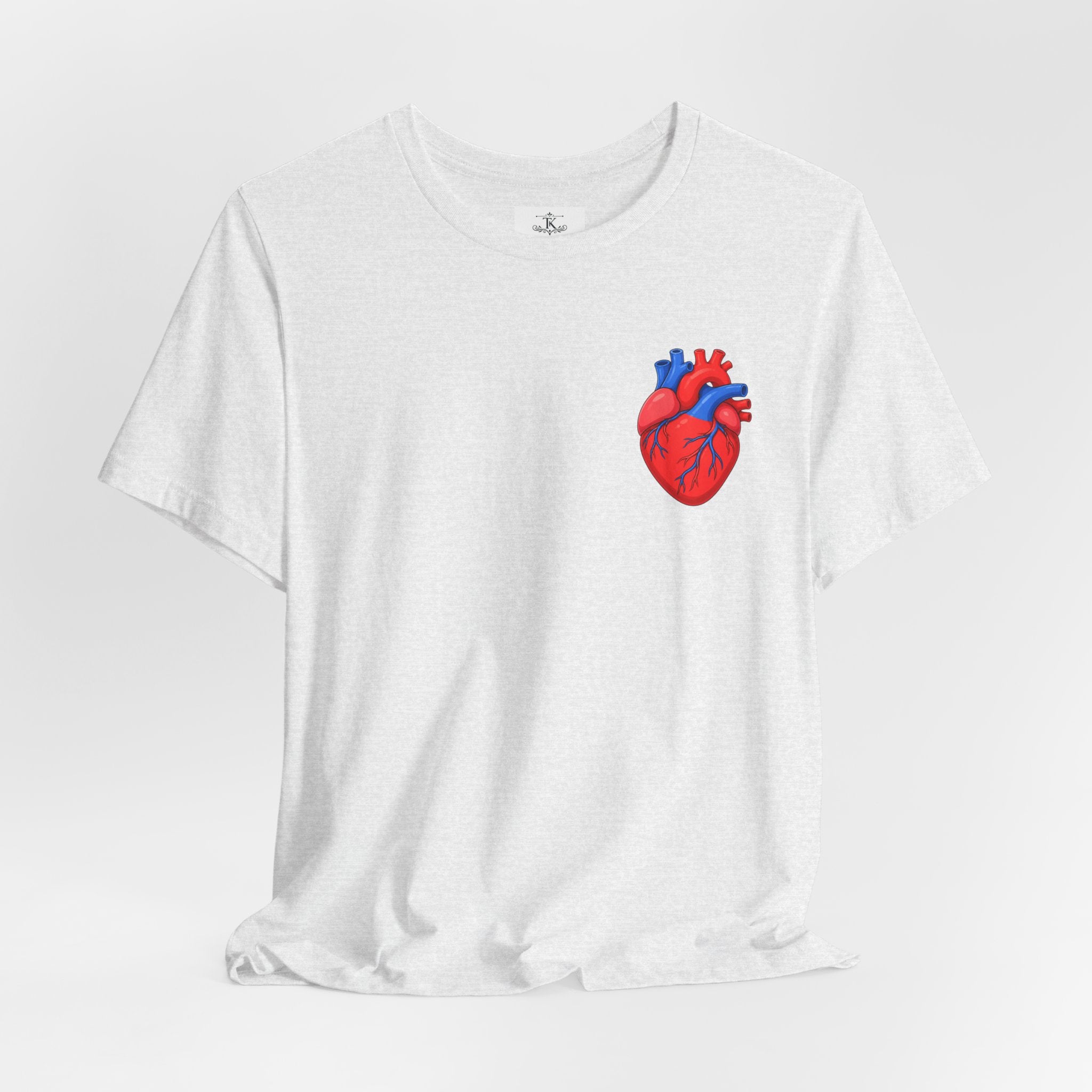 Anatomical Heart Chest Pocket T Shirt Red Blue Heart Tee Medical Heart Graphic Shirt