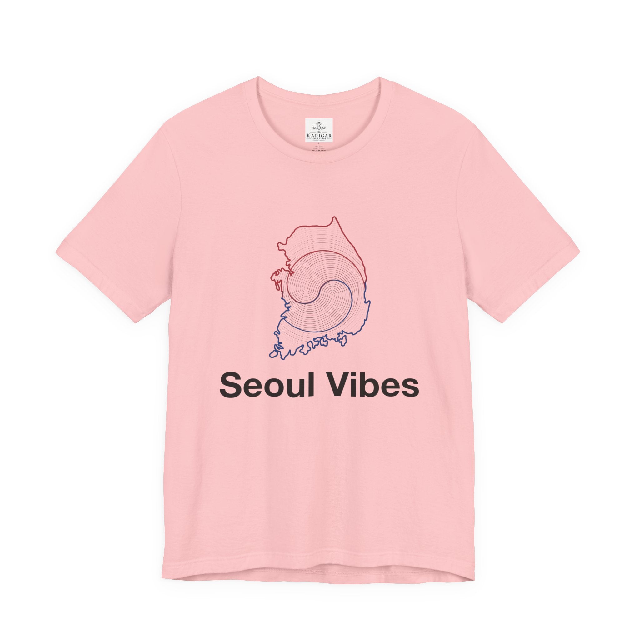 Seoul Vibes T-Shirt – Korea Map Graphic Tee, Minimalist Hangul Aesthetic Shirt, Korean Streetwear Unisex Graphic Tee