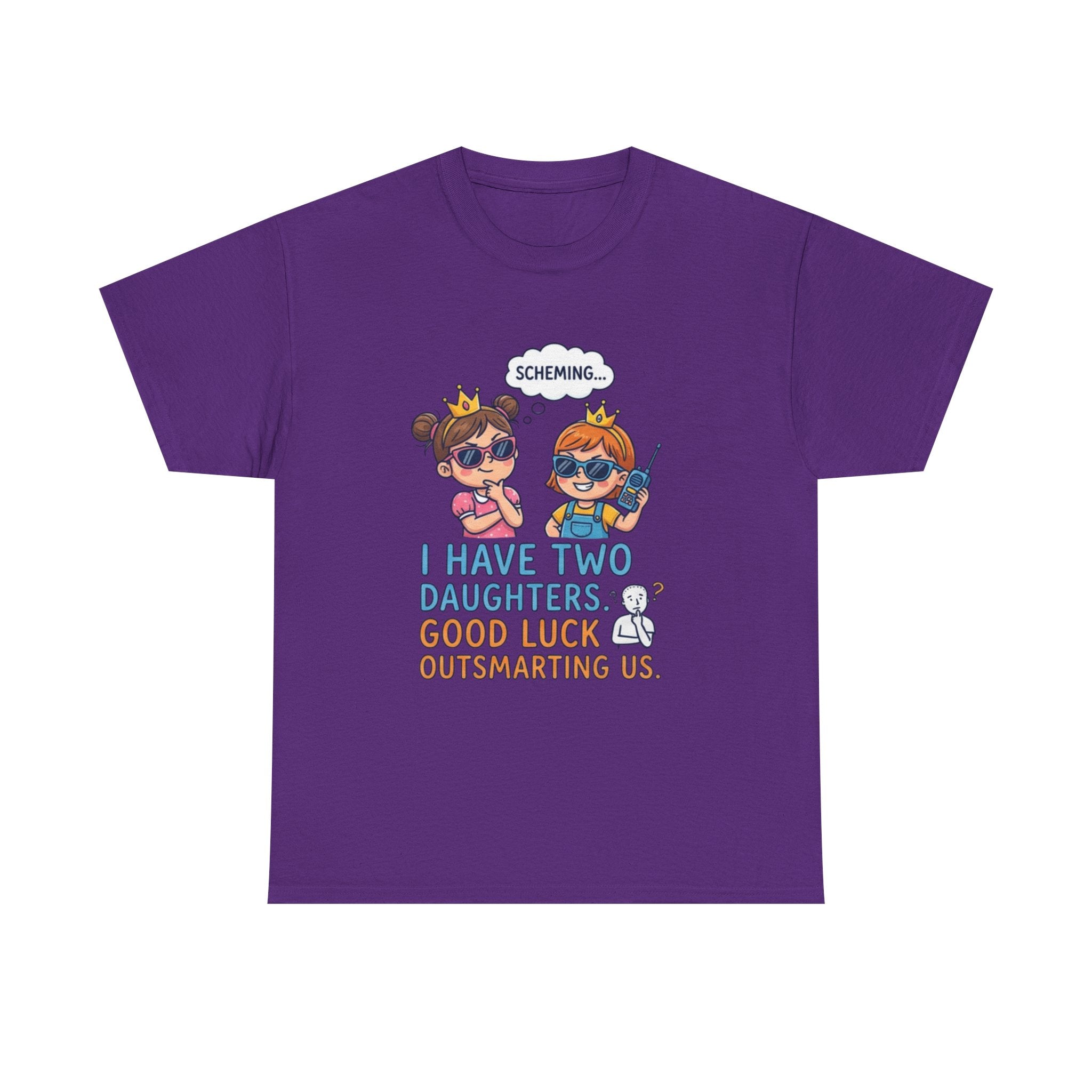 I Have Two Daughters Shirt Funny Dad T Shirt Cartoon Tee Parenting Humor Shirt Girl Dad Shirt Fathers Day Gift