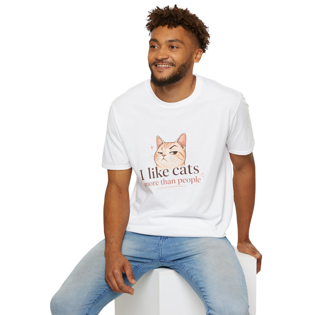 I Like Cats More Than People Shirt Cute Cat Face T Shirt Funny Cat Lover Tee