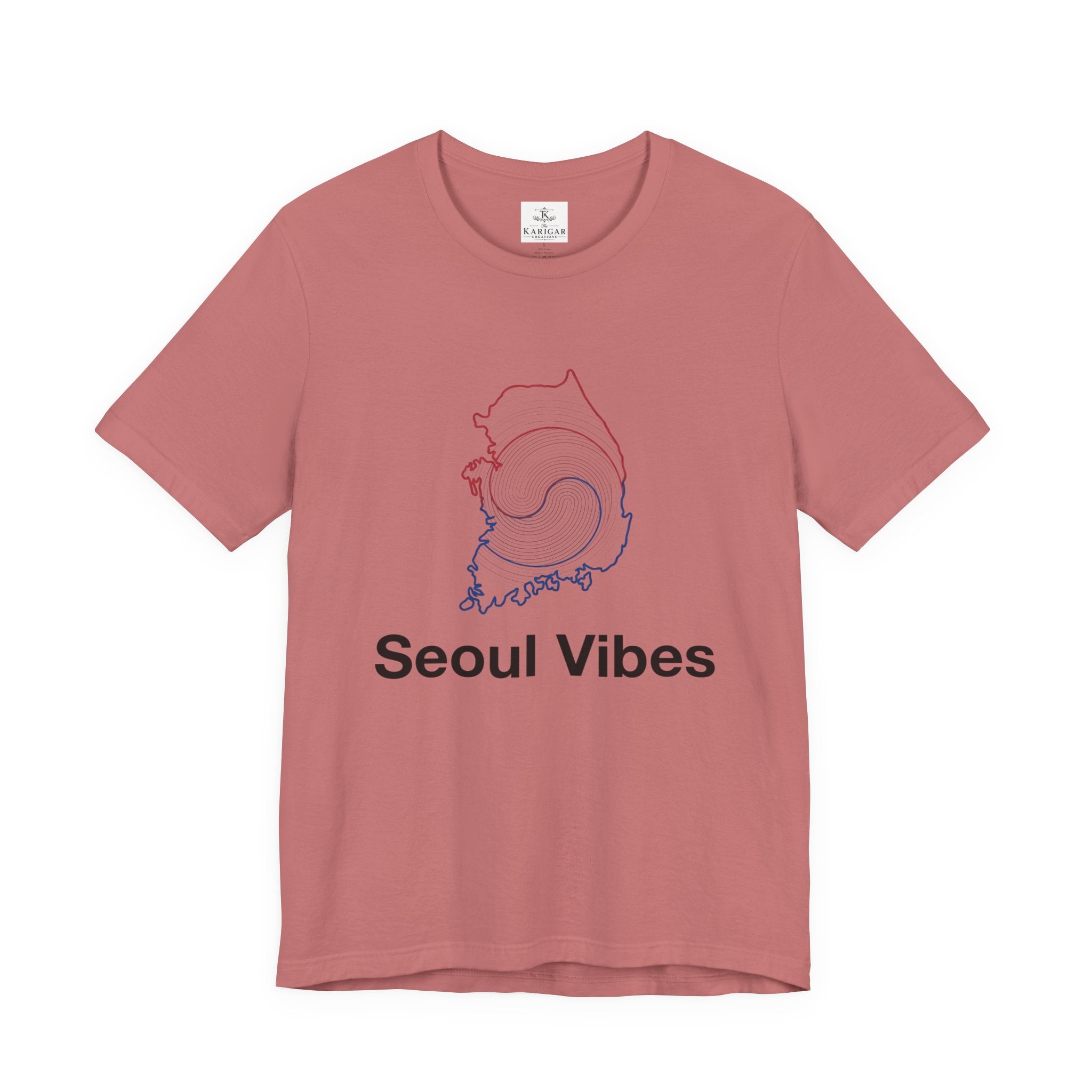 Seoul Vibes T-Shirt – Korea Map Graphic Tee, Minimalist Hangul Aesthetic Shirt, Korean Streetwear Unisex Graphic Tee